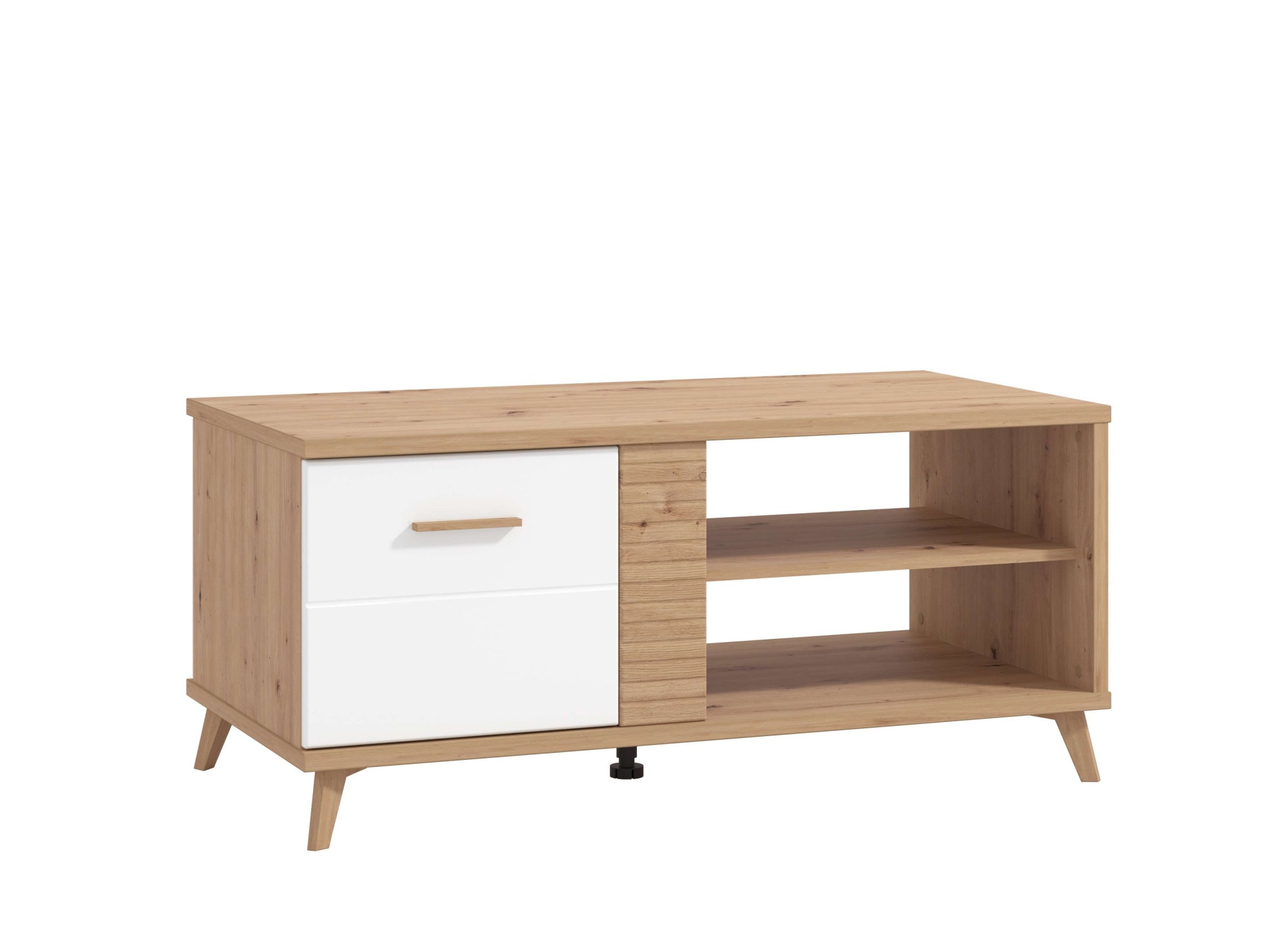 INOSIGN Couchtisch »Bretagna 120 cm, rechteckig, in zeitloser Design«, mit viel Stauraum, Artisan Eiche Dekor mit Segmenten in Weiss