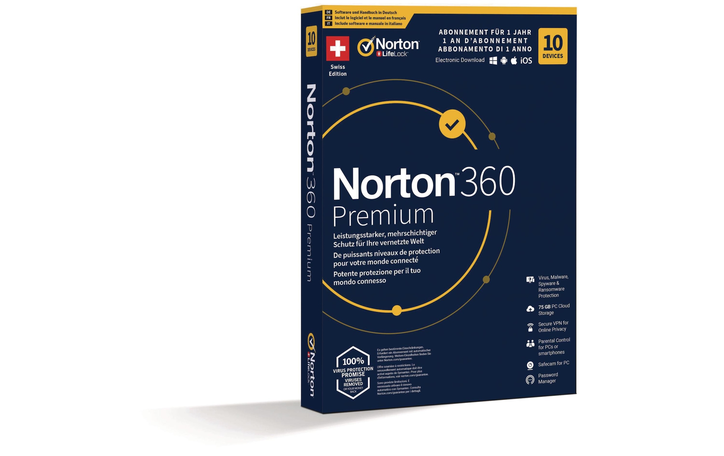 Virensoftware »Norton 360 Premium Box, 10 Device, 1 Jahr«
