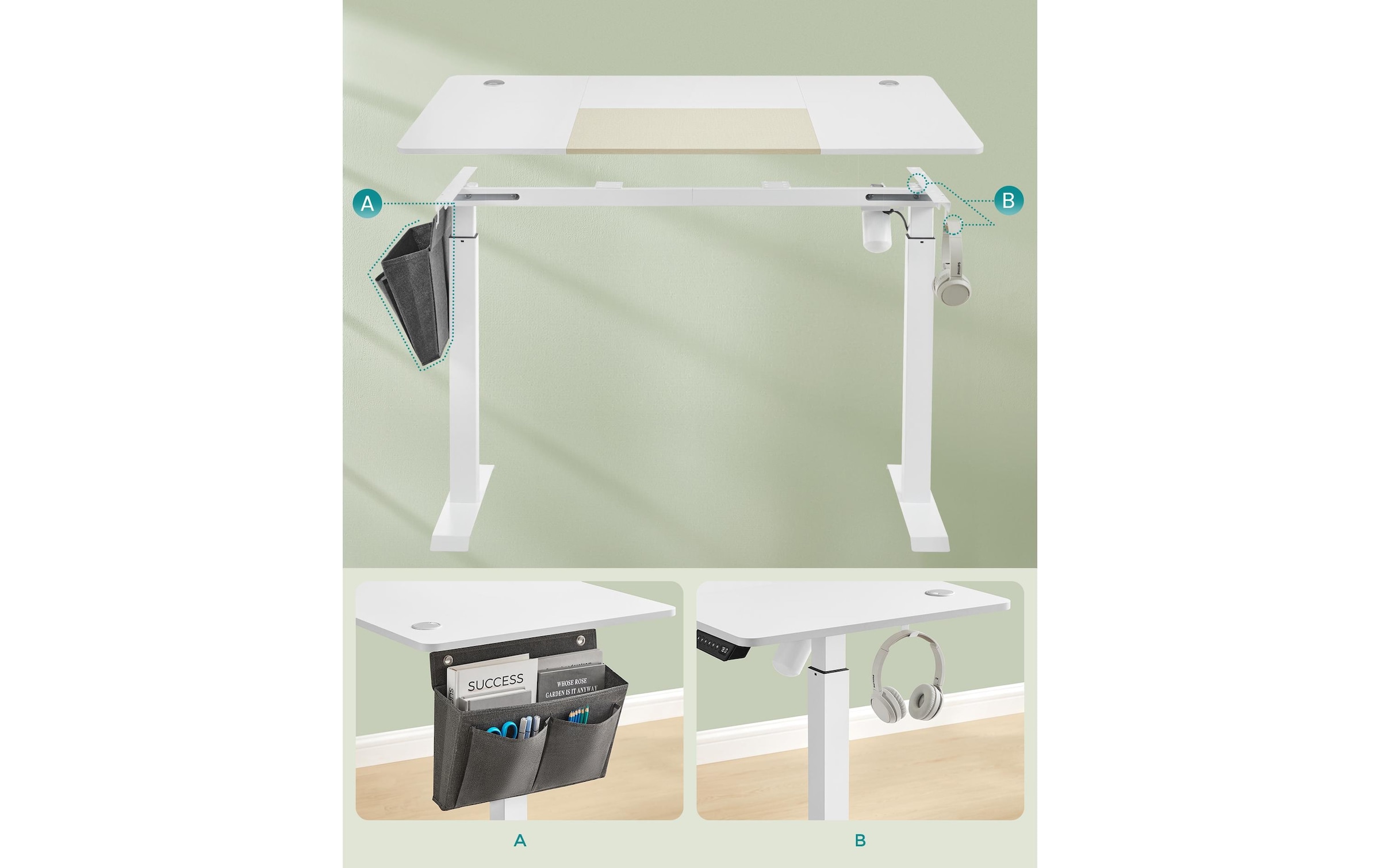 SONGMICS Schreibtisch »120 x 60 cm höhenverstellbar«