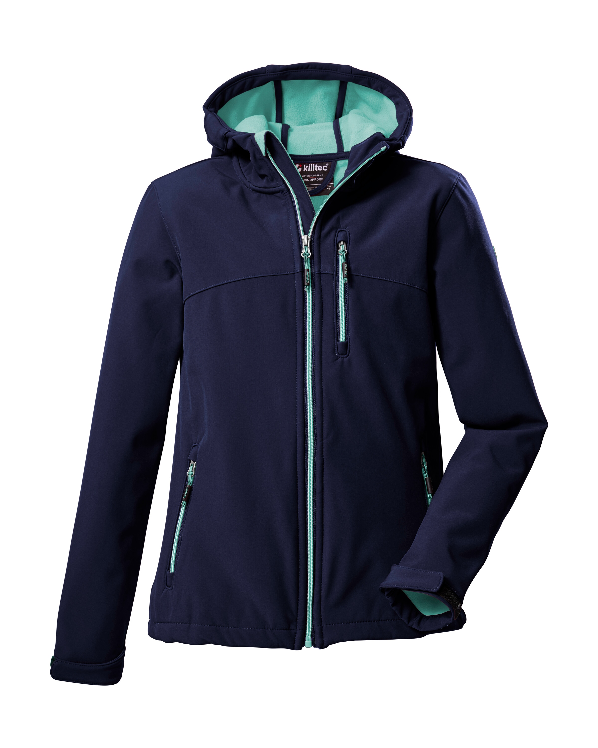 Killtec Softshelljacke »Girls Softshelljacke«, Wasserabweisend, verstellbare Kapuze u Ärmel, Fleece-Innenfutter