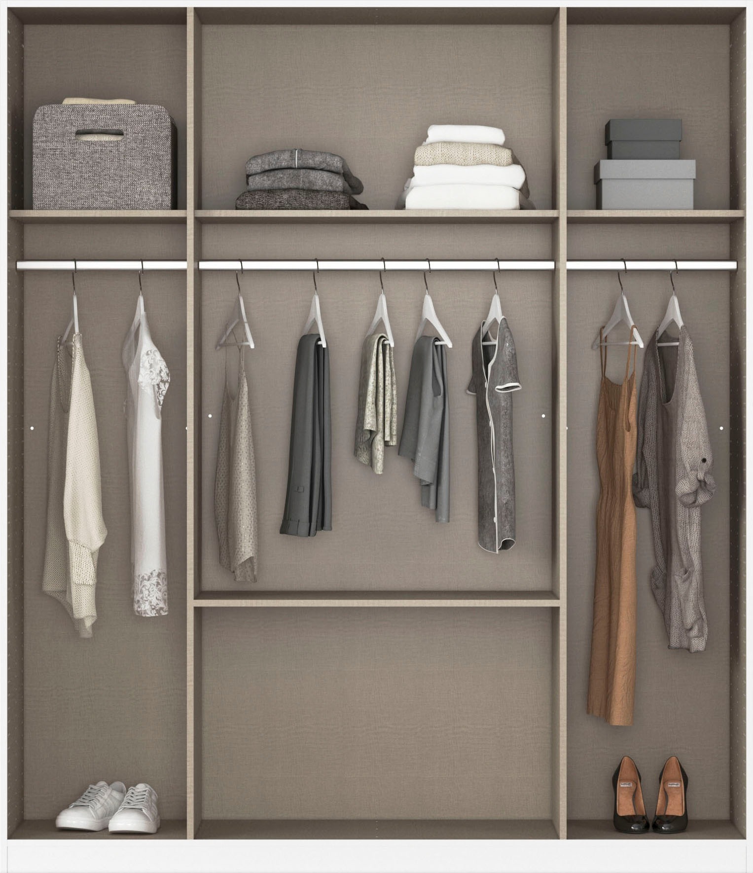 rauch Kleiderschrank »Drehtürenschrank Schrank Garderobe BURANO«, mit Schubladen und Spiegelumrandung in Farbabsetzung MADE IN GERMANY