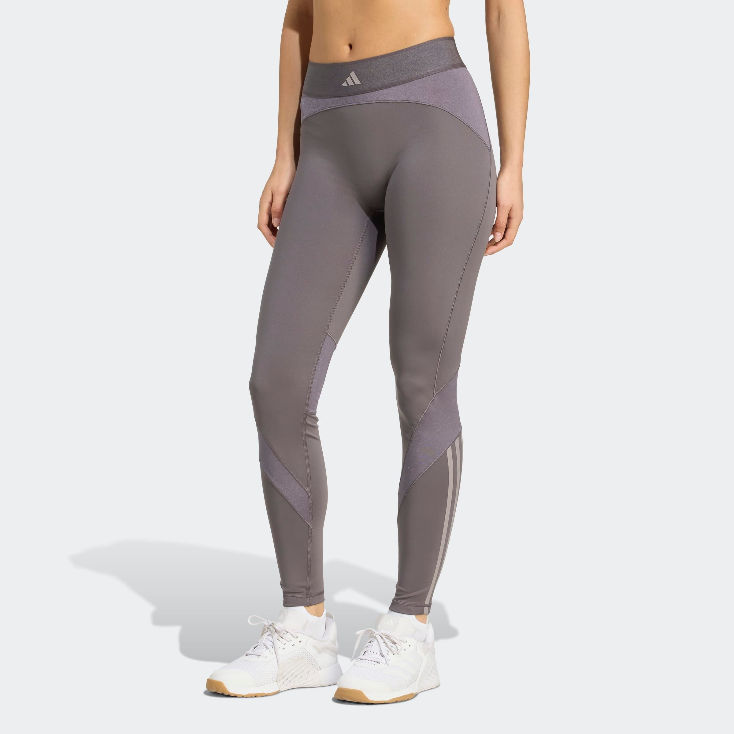 adidas Performance Trainingstights »HYG SHN 1/1 L« sportlicher Mix aus glänzendem und mattem Material, mit Jacquard-Bund