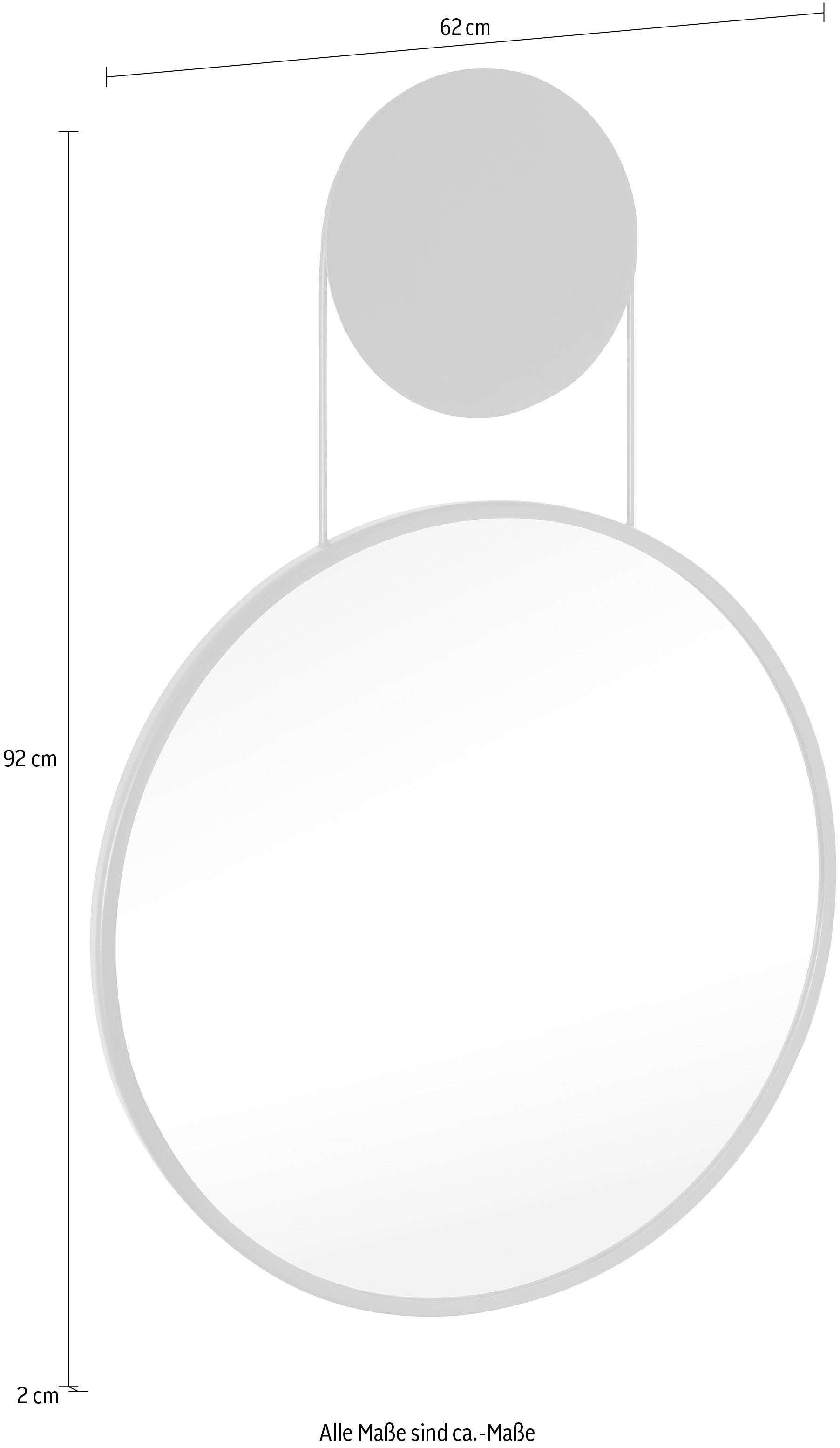 Aufhängespiegel, (1 modern Lena rund, | Metall, St.), »ovaler Dekospiegel, aus Jelmoli-Versand Home Gercke bestellen schwarz«, Wandspiegel Wanddeko, by online LeGer Rahmen