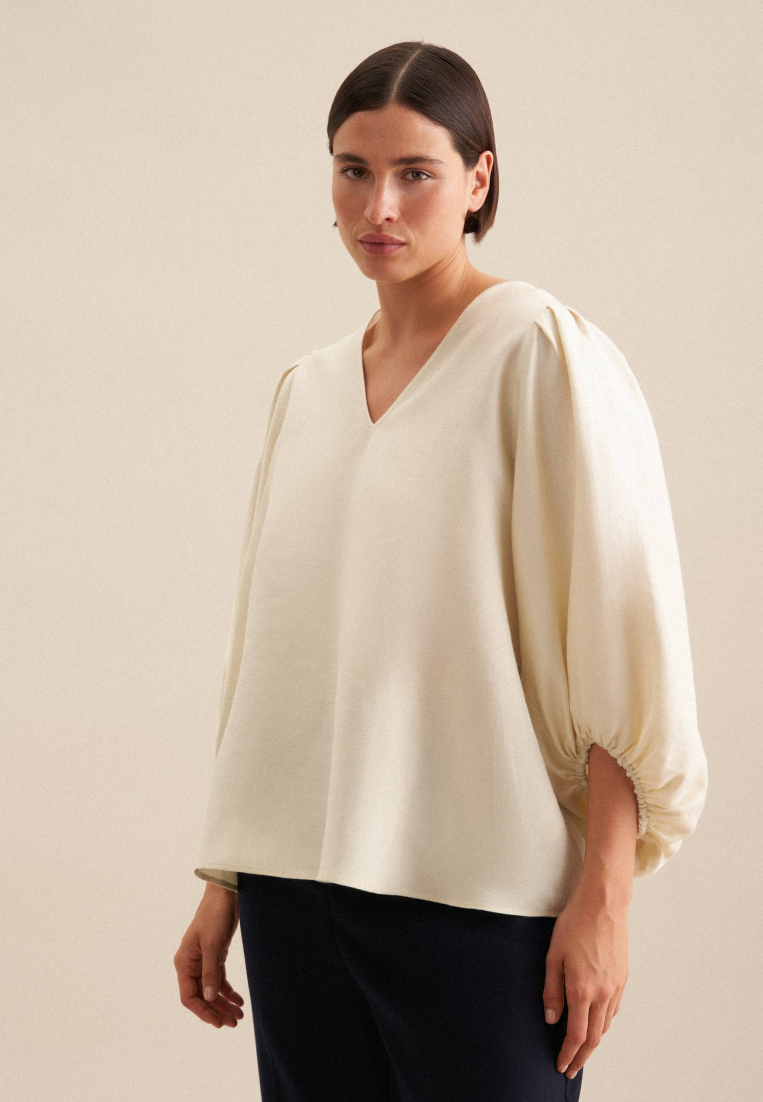 seidensticker Shirtbluse »Schwarze Rose« 3/4 V-Neck Uni