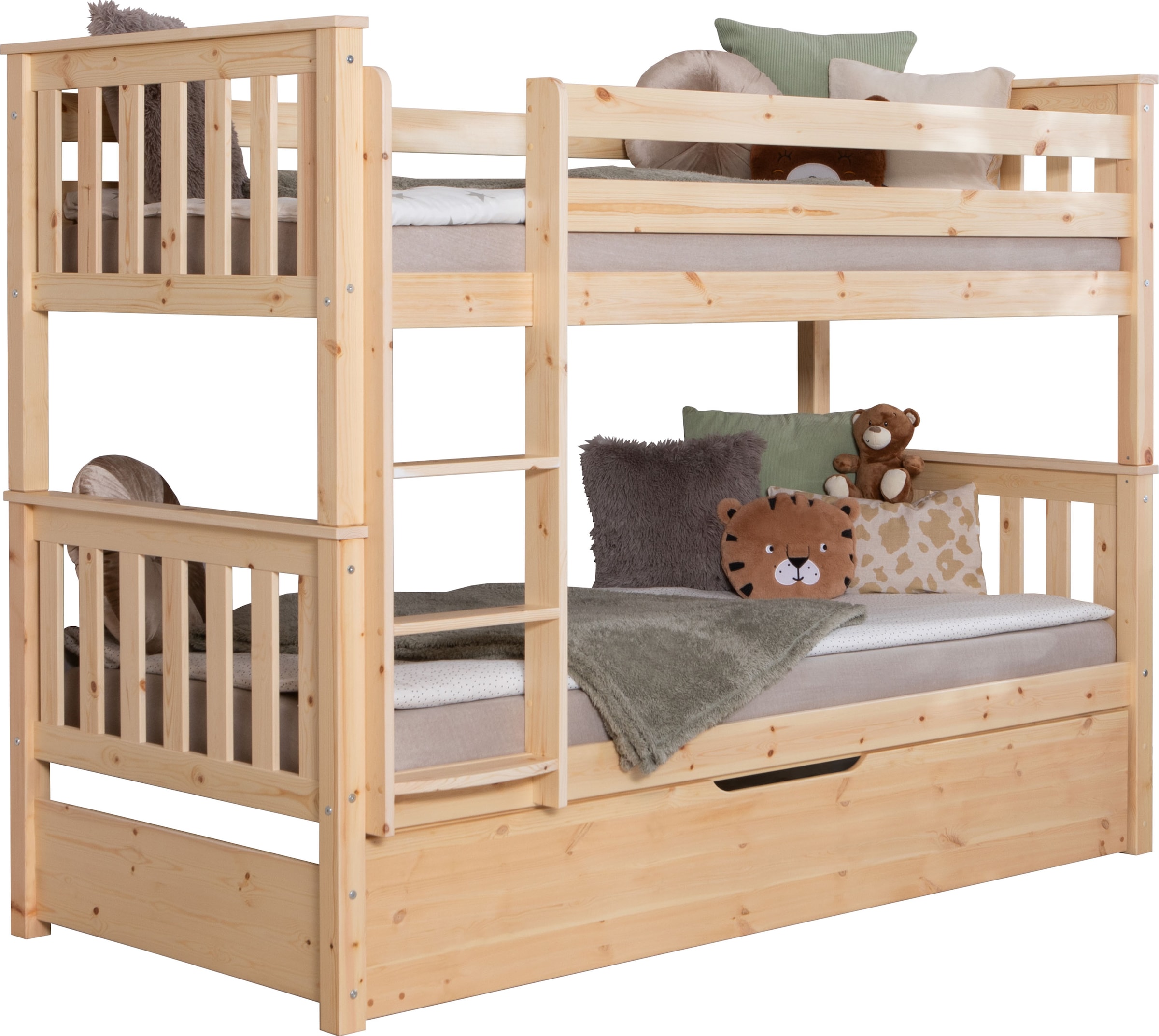 Etagenbett »Sammy, umbaubar zu 2 Einzelbetten, edles Design im Landhausstil«,...