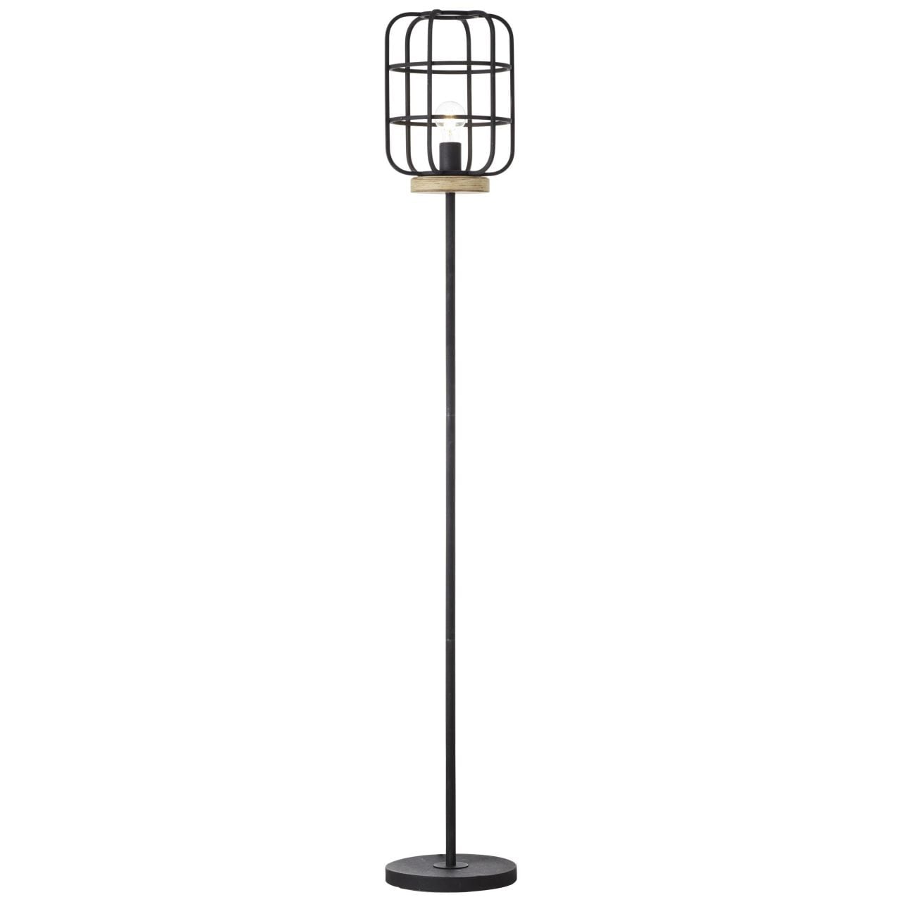 Brilliant Stehlampe »Gwen«, 1 flammig, Leuchtmittel E27 ohne Leuchtmittel, 163 cm Höhe, Ø 25 cm, E27, Metall/Holz, antik holz/schwarz korund