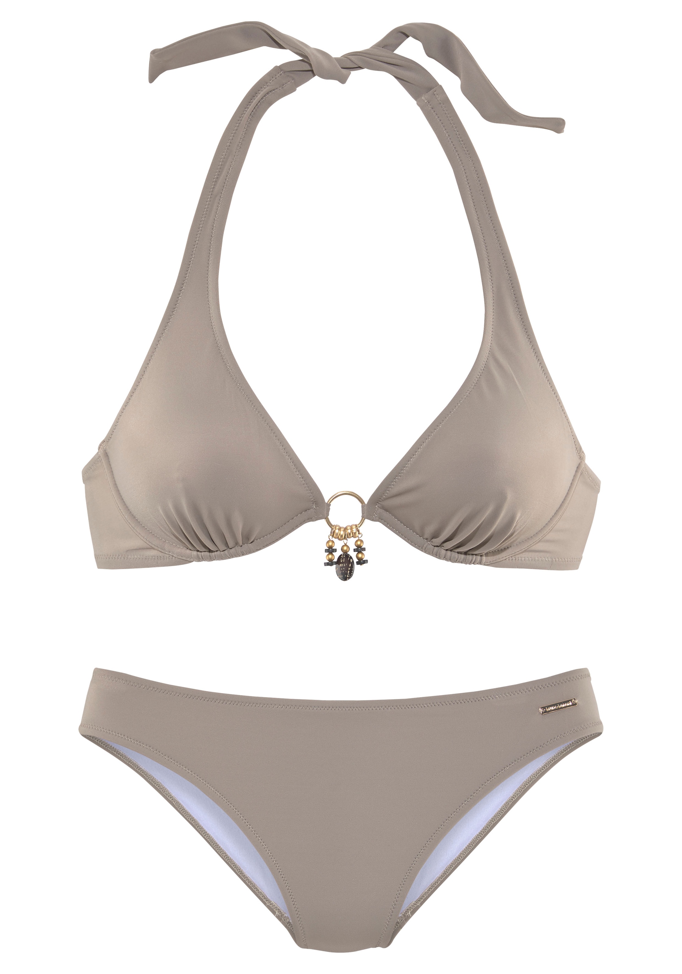 Bruno Banani Bügel-Bikini, mit goldfarben-schwarzenen Accessories