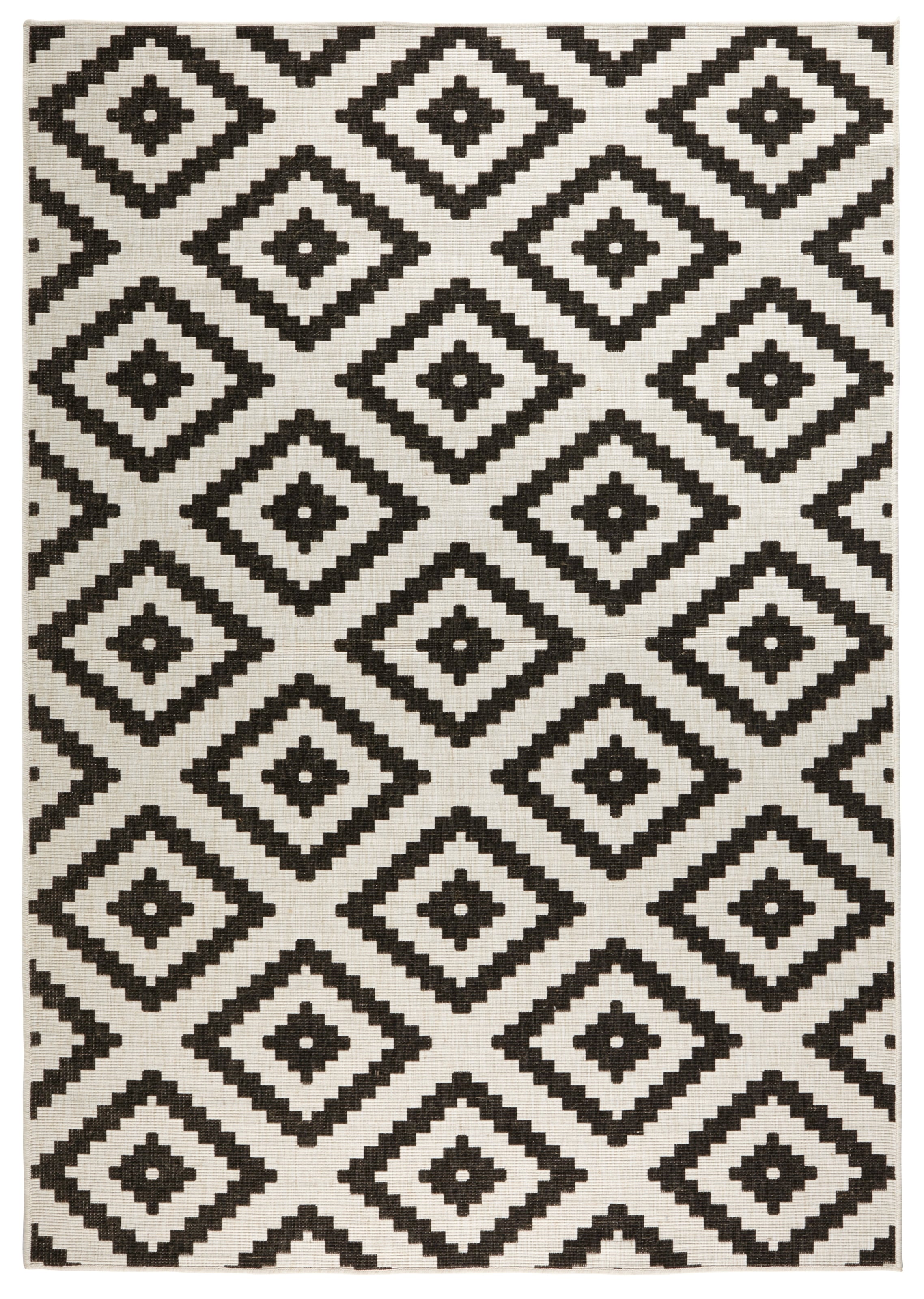 NORTHRUGS Teppich »Malta Wendeteppich«, rechteckig, 5 mm Höhe, In-& Outdoor, Wetterfest, Balkon, Terrasse, Raute, Läufer, Wohnzimmer