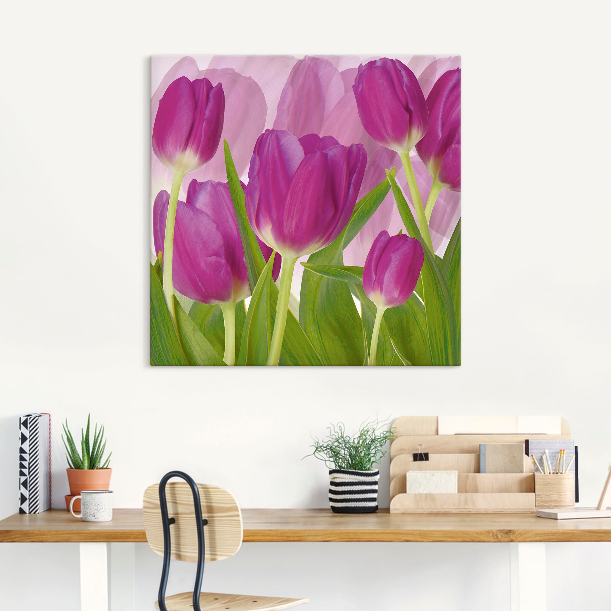 Artland Wandbild »Tulpenfeld lila«, Blumen, (1 St.), als Alubild, Outdoorbild, Leinwandbild in verschied. Grössen