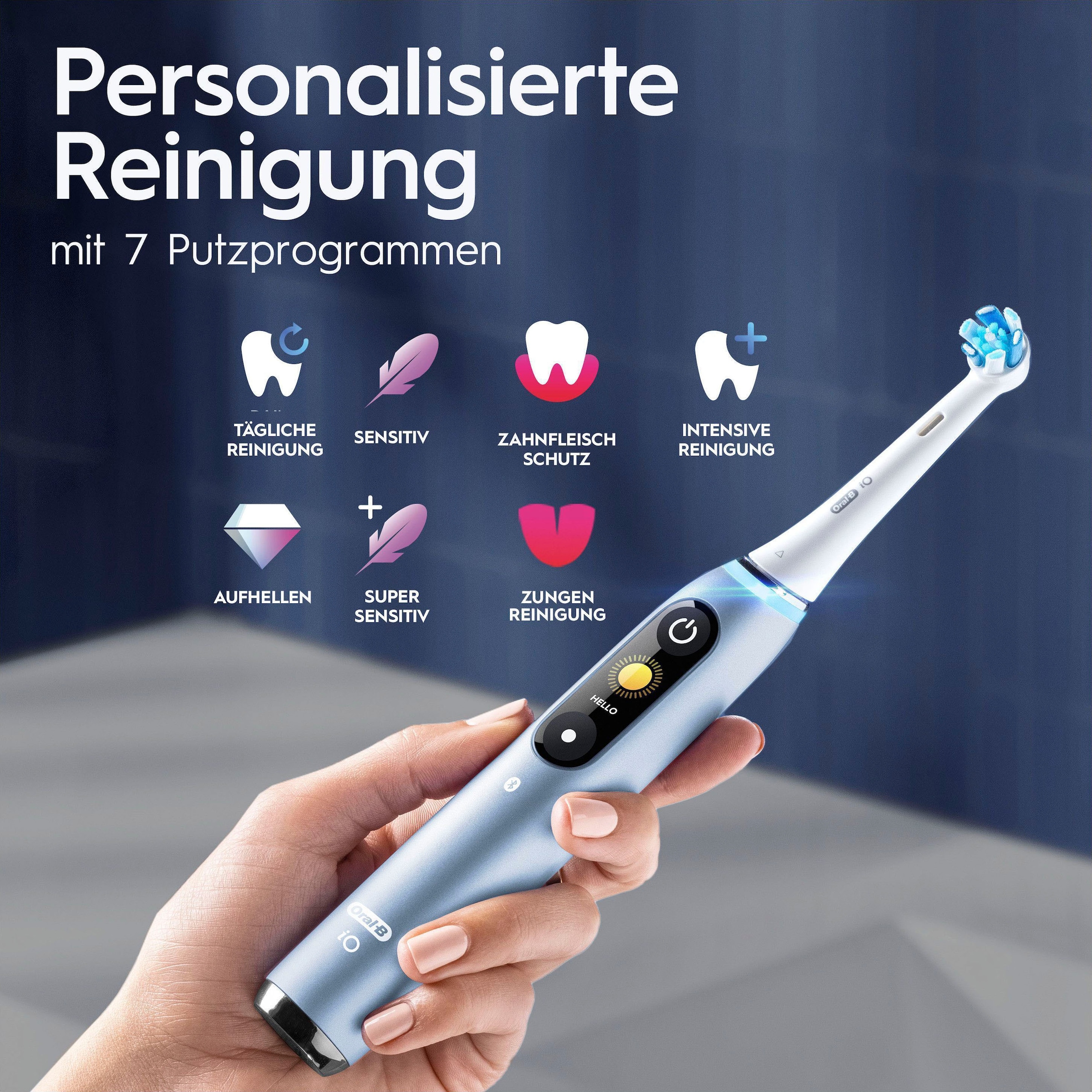 Oral-B Elektrische Zahnbürste »iO 9 Luxe Edition«, 1 St. Aufsteckbürsten, mit Magnet-Technologie, 7 Putzmodi, Farbdisplay & Lade-Reiseetui