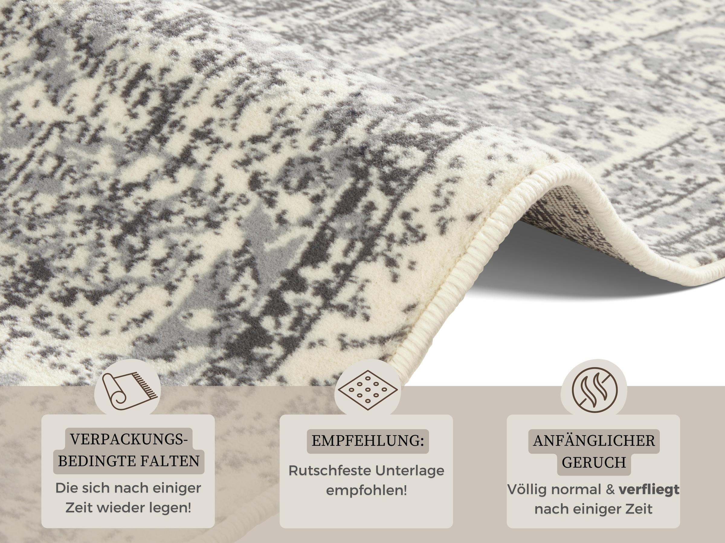 HANSE Home Teppich »Plume«, rechteckig, 9 mm Höhe, Kurzflor, Used-Look, Teppich, Vintage, Esszimmer, Wohnzimmer, Flur