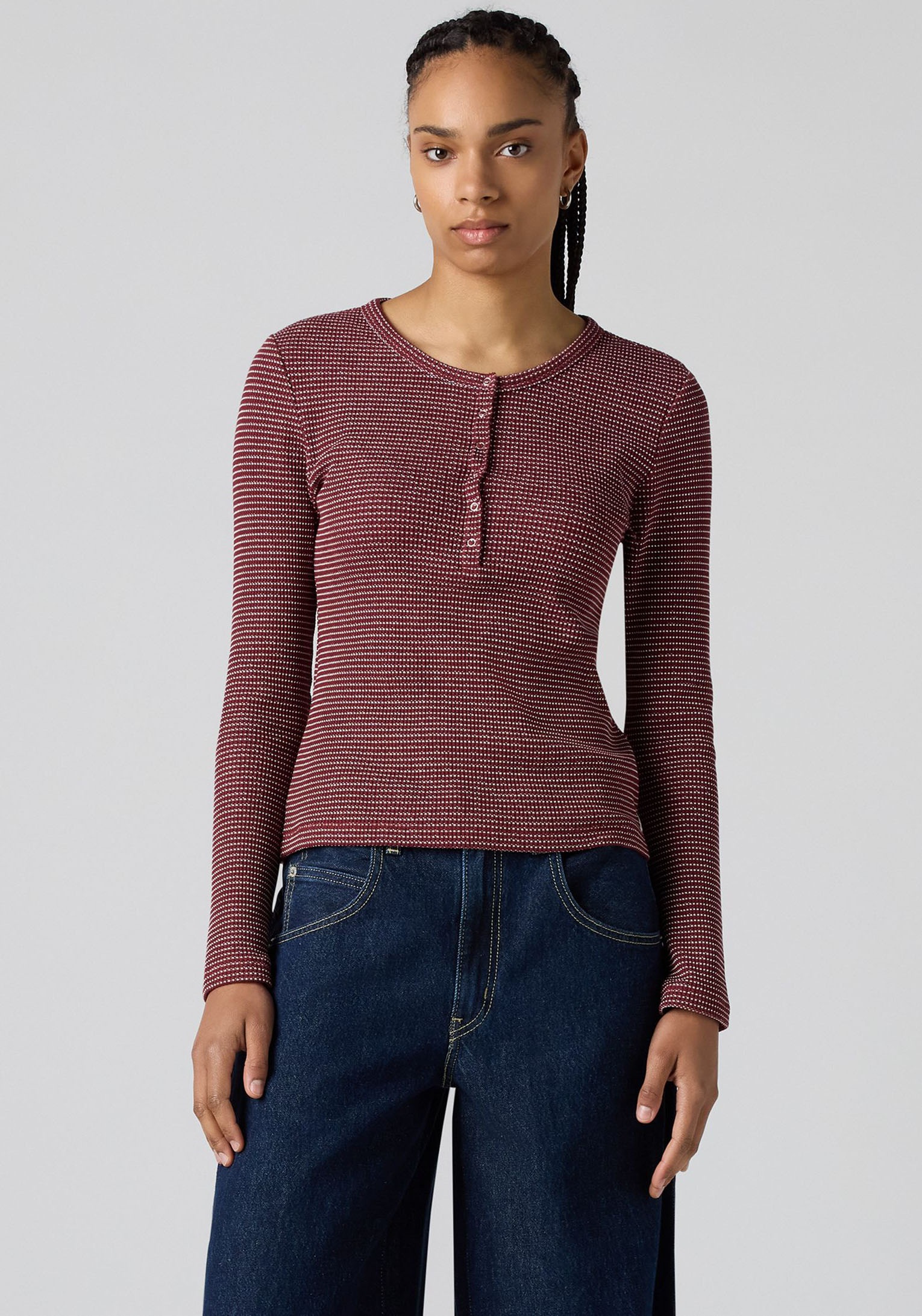 Levi's® Langarmshirt »DRY GOODS HENLEY« Mit Waffelstruktur- Muster