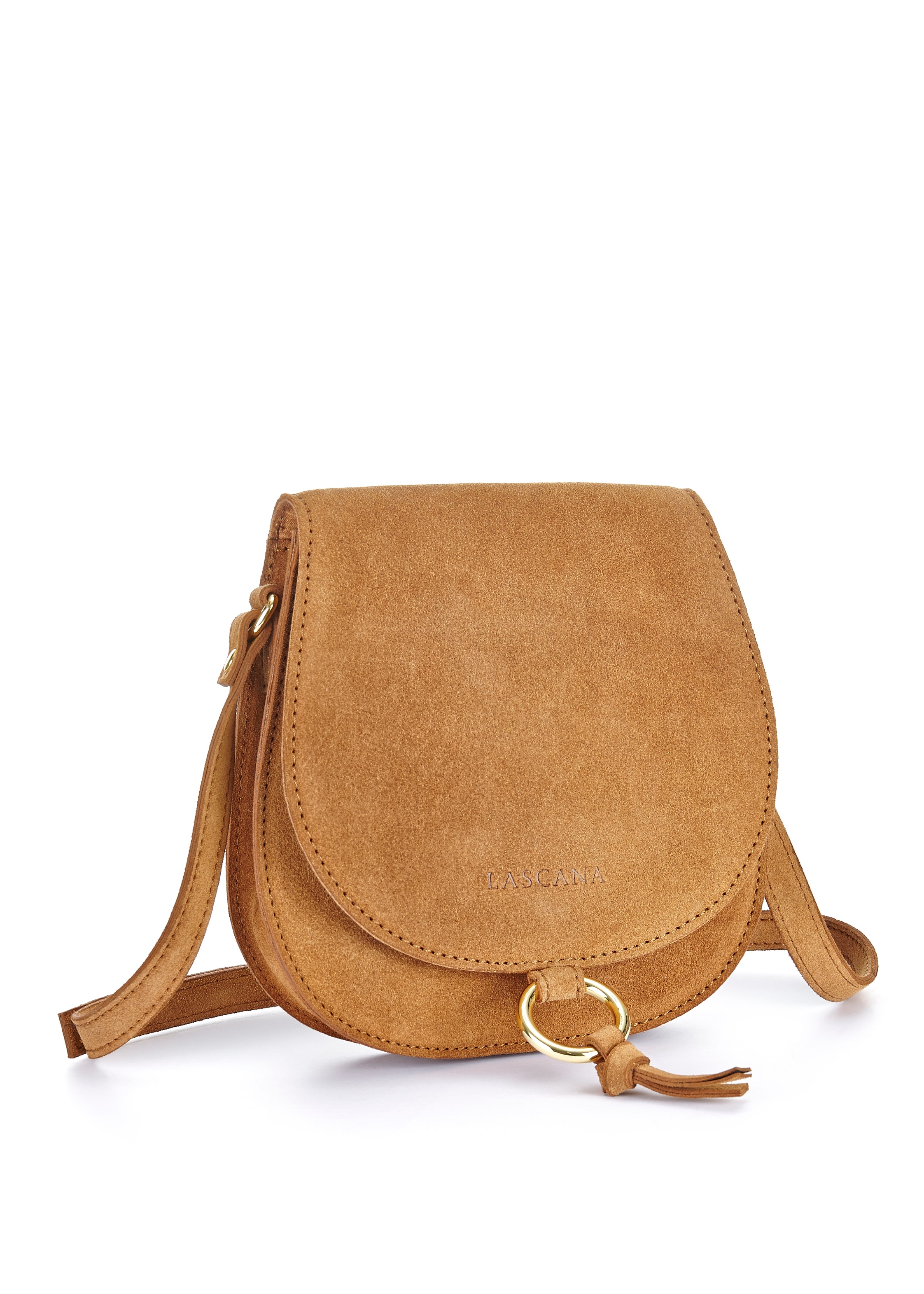 bestellen online Jelmoli-Versand aus Handtasche LASCANA im | Leder, Western-Look Umhängetasche, goldfarbenem Zierring mit