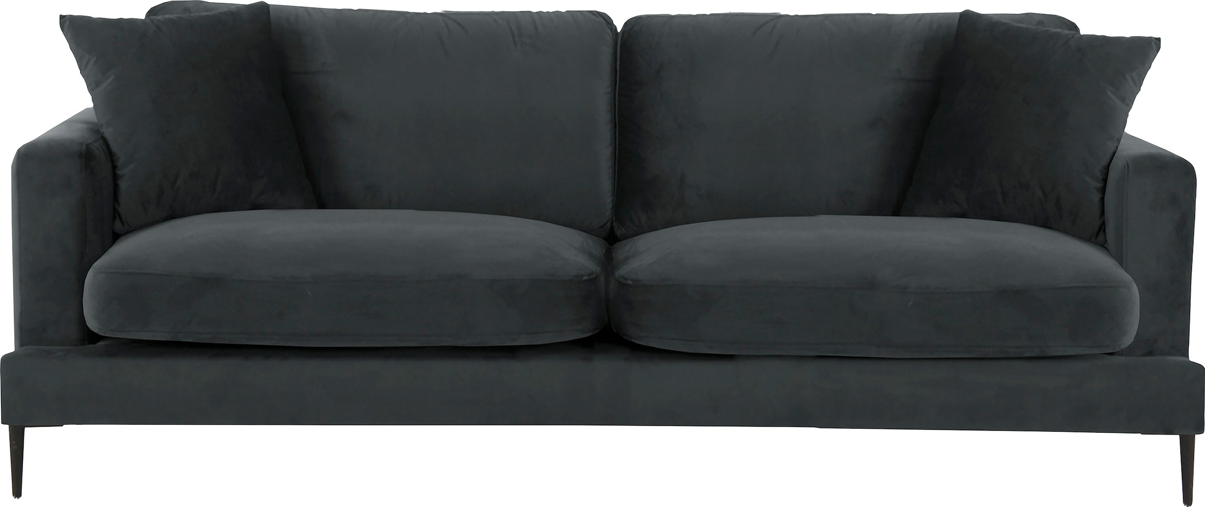 Leonique 3-Sitzer »Cozy elegantes Designsofa, Masse B/T/H: 211/97/80 cm«, mit losen Kissen und Metallbeinen