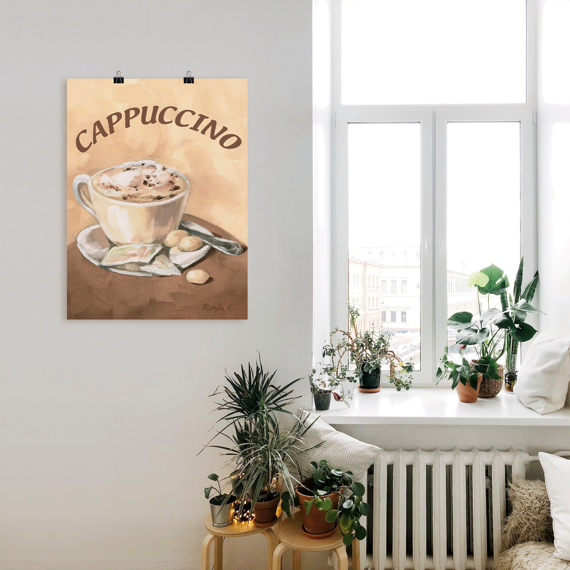 Artland Wandbild »Tasse Cappuccino«, Getränke, (1 St.), als Leinwandbild, Poster, Wandaufkleber in verschied. Grössen