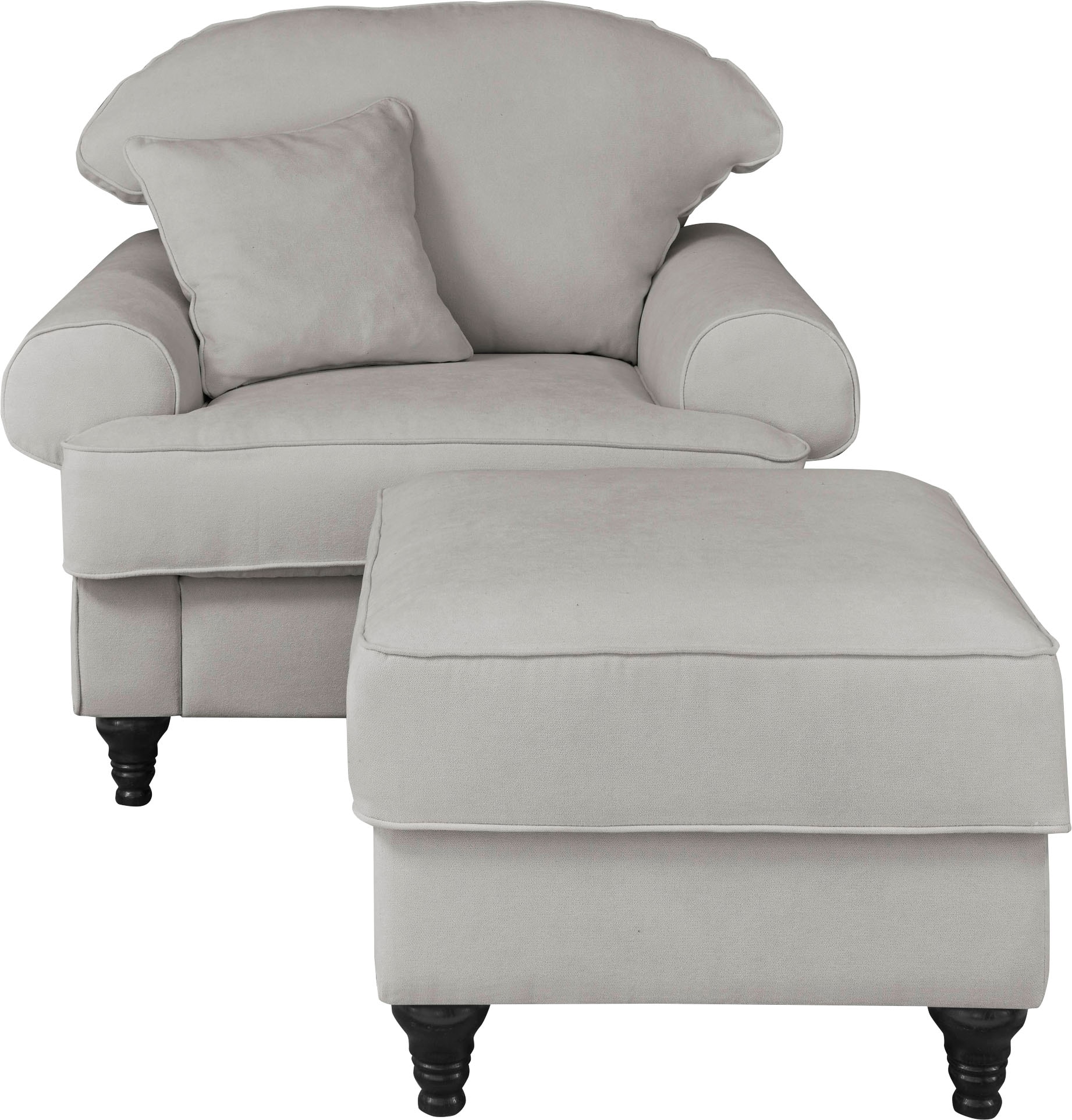 Home affaire Sessel »WESTMINSTER«, (Set, 2 St., 1Sessel, 1 Hocker), mit Federkern-Polsterung