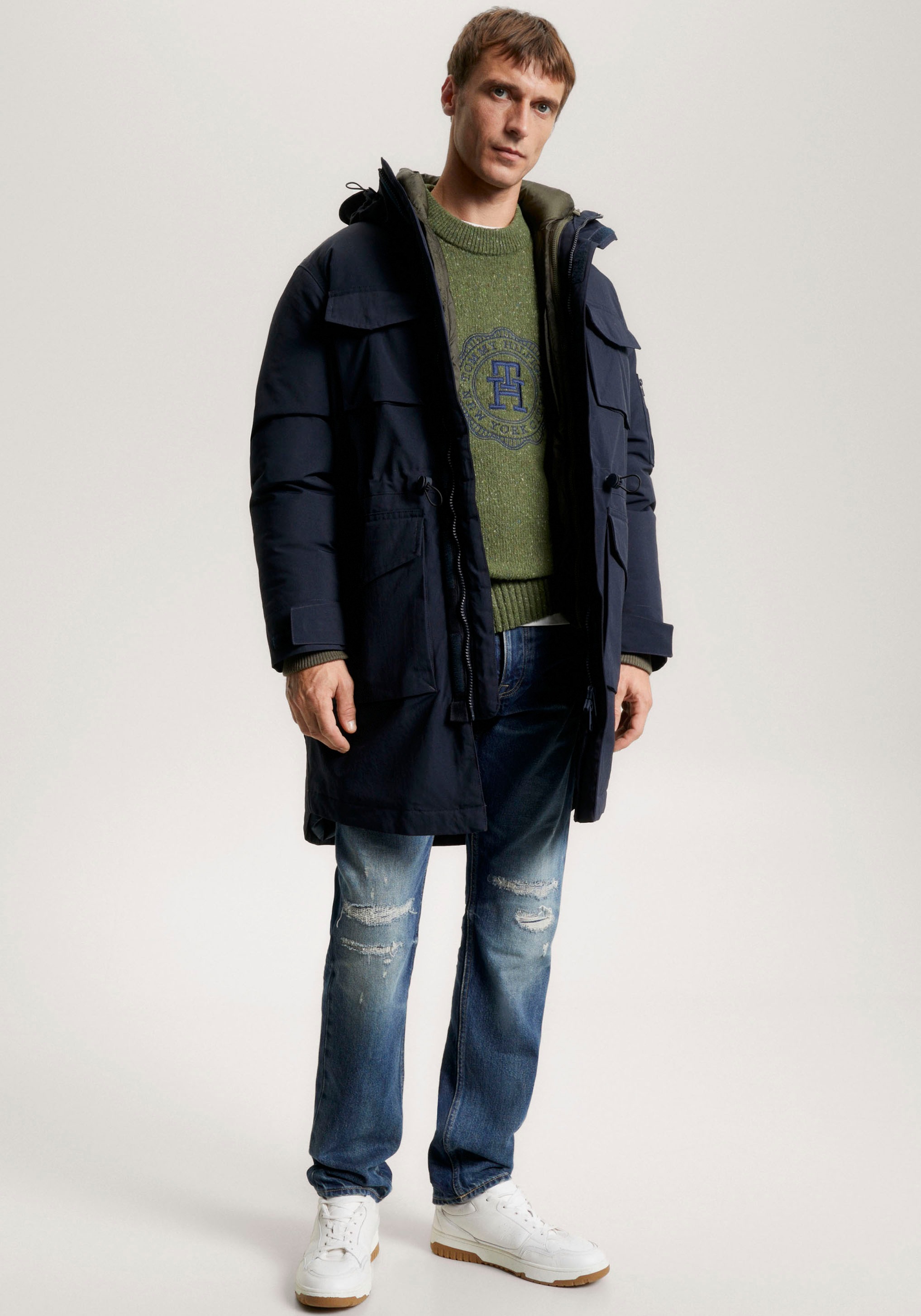 Tommy Hilfiger Parka »ROCKIE 3 IN 1 PARKA«, (2 Jacken in einer Jacke), mit Kapuze, 2 Jacken in Einer