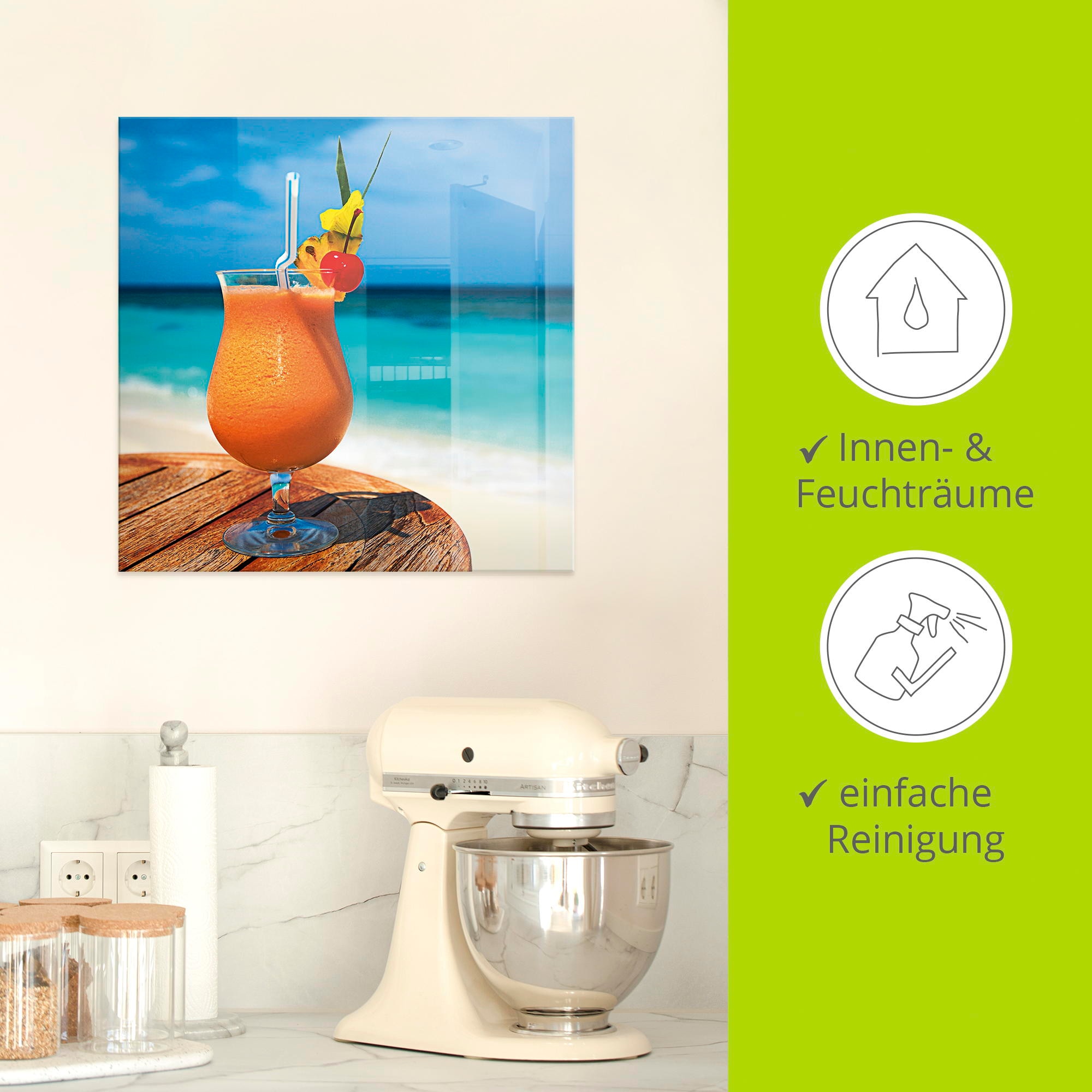 Artland Glasbild »Pokal mit Fruchtcocktail«, Getränke, (1 St.), in verschiedenen Grössen