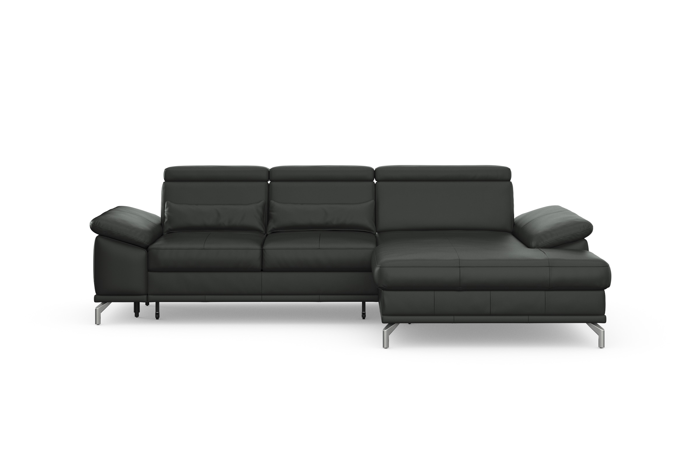 sit&more Ecksofa »Cabrio L-Form, mit Sitztiefenverstellung, Arm- und Kopfteilverstellung«, 2 Nierenkissen, Federkern, optional Bettfunktion und Stauraum