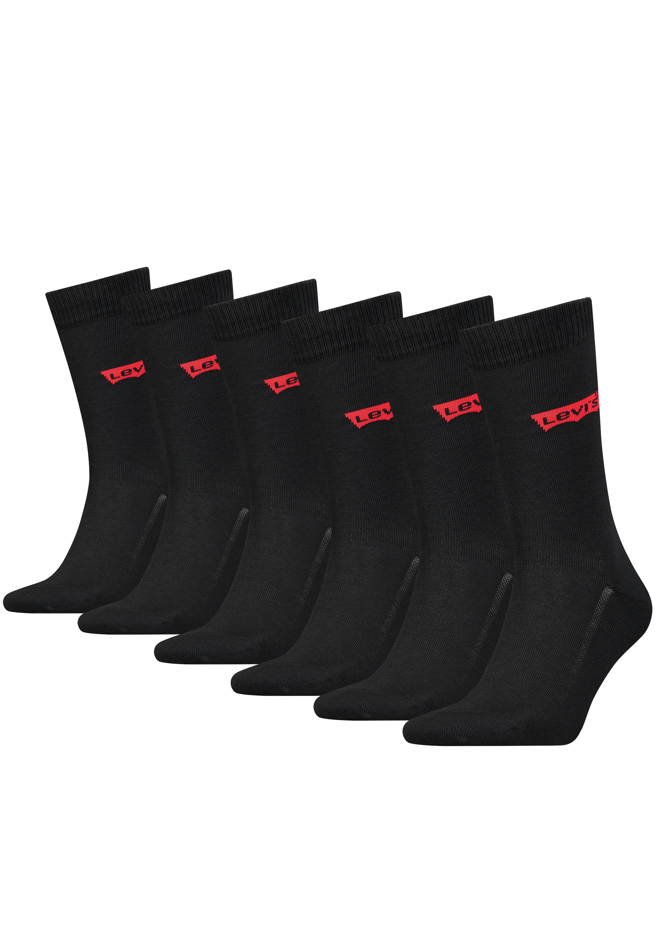 Levi's® Socken »LEVIS REGULAR CUT BATWING LOGO 6P RECYCLED CO ECOM« Packung, 6 Paar, 6 Stk. tlg. mit breitem Logobund