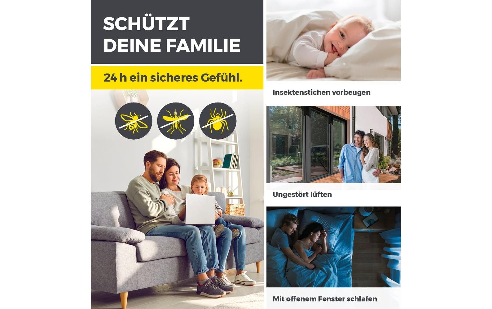 EASYmaxx Insektenschutz-Fensterrahmen