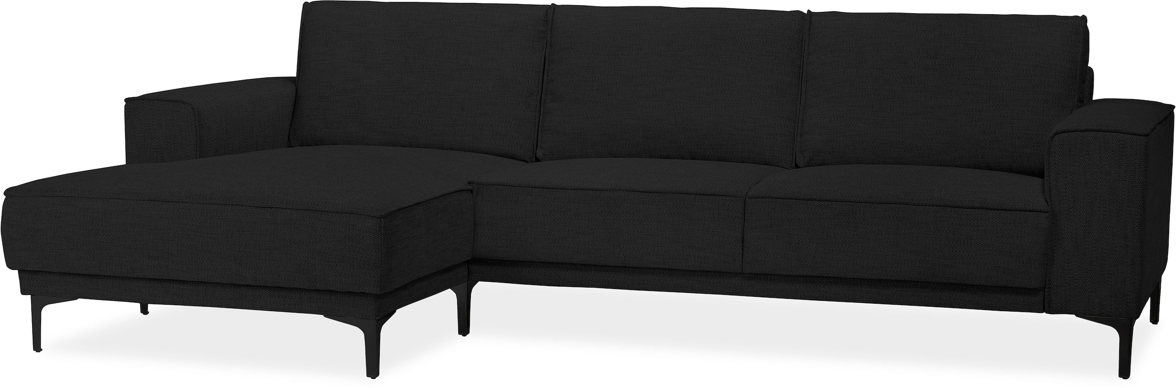 Places of Style Ecksofa »Polsterecke Oland, Struktur, Flachgewebe, Luxus-Microfaser, Boucle«, L-Form, 280 cm, Wellenunterfederung, Skandi-Design, Metallfüsse