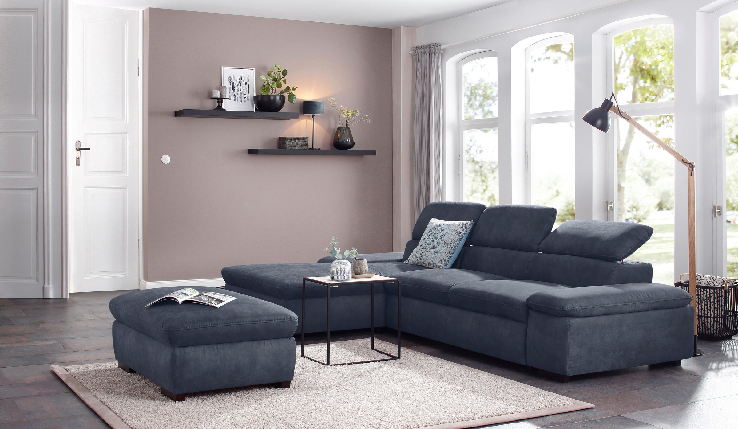 Home affaire Ecksofa »Alberto L-Form«, mit Kopfteilverstellung, wahlweise mit Bettfunktion