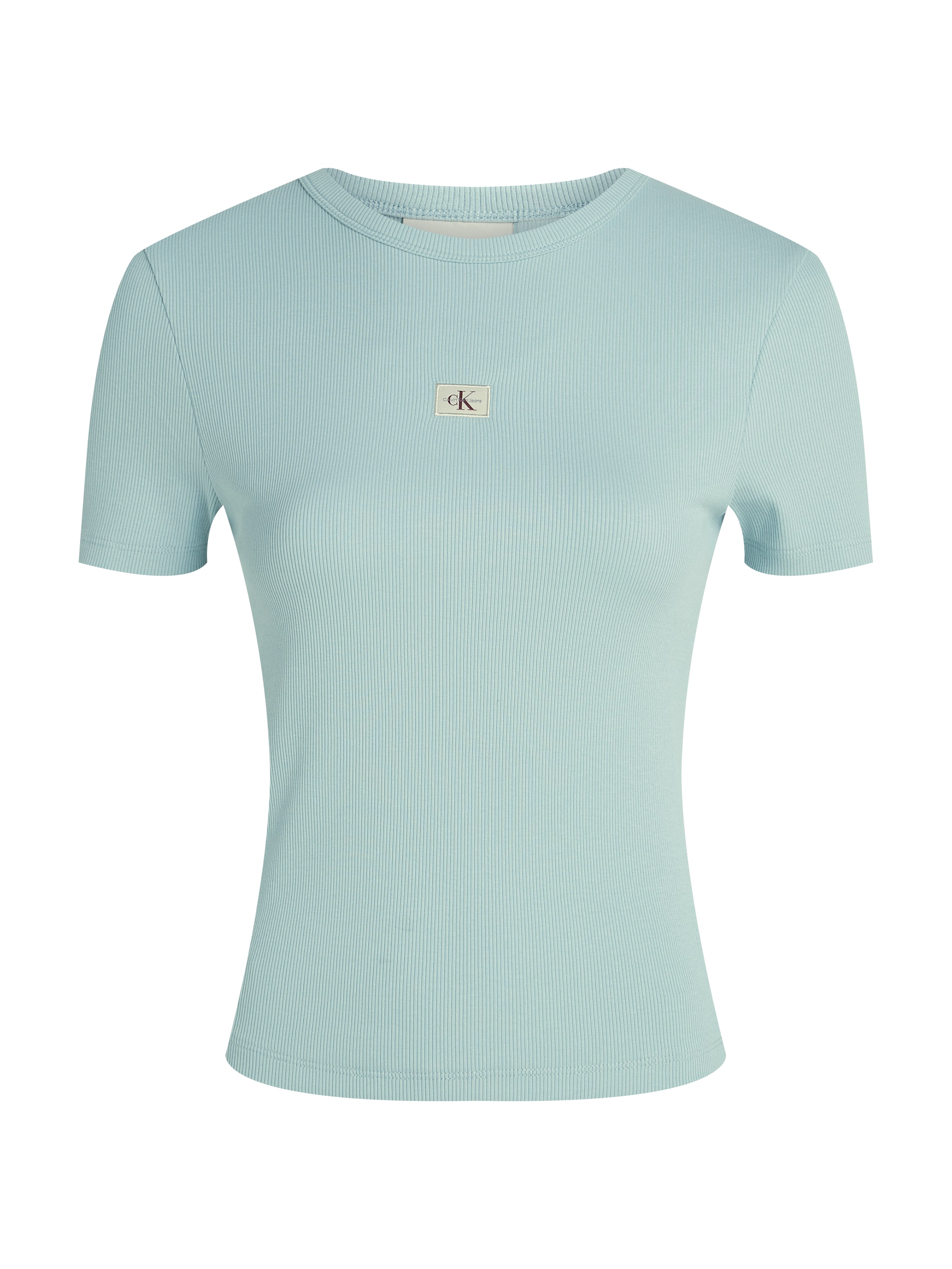 Calvin Klein Jeans T-Shirt »WOVEN LABEL RIB FITTED TEE«, mit Logo