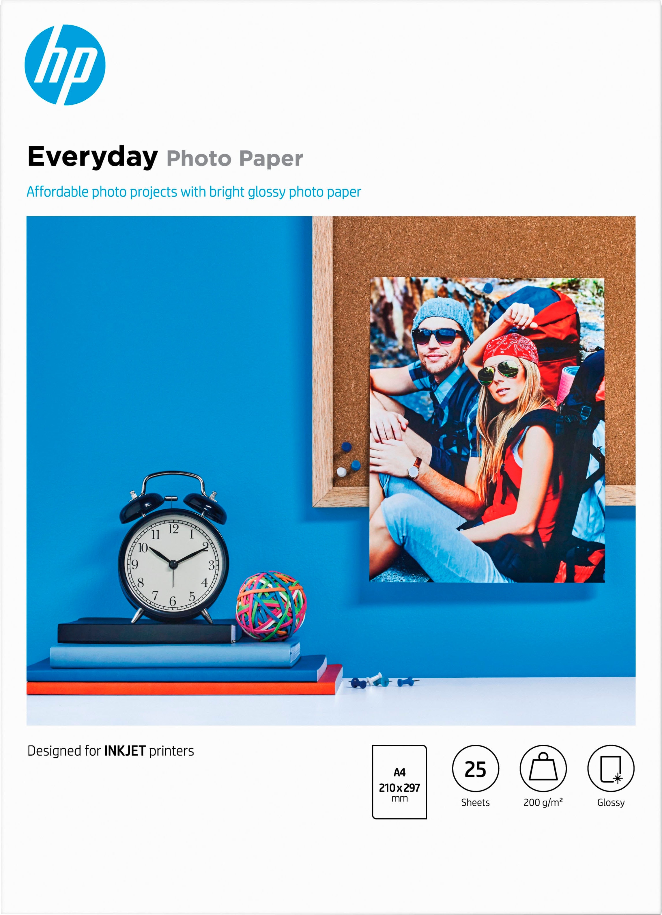 HP Fotopapier »Everyday glänzend – 25 Blatt/A4/210 x 297« DIN-A4