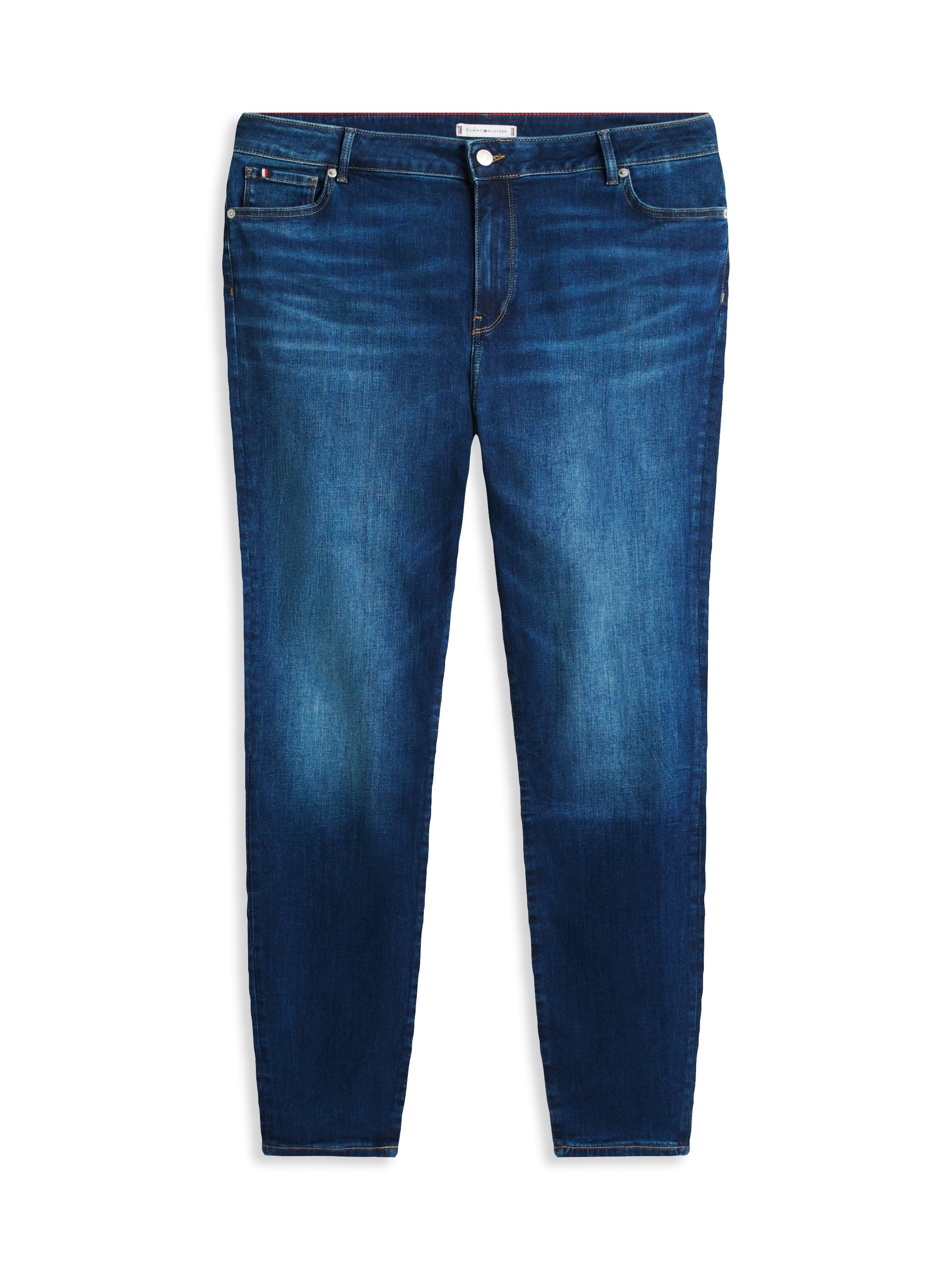 Tommy Hilfiger Curve Skinny-fit-Jeans »CRV HARLEM SKINNY RW NEW DOREEN«, in Grossen Grössen, Tommy Jeans Logo-Badge, stoned wash Optik