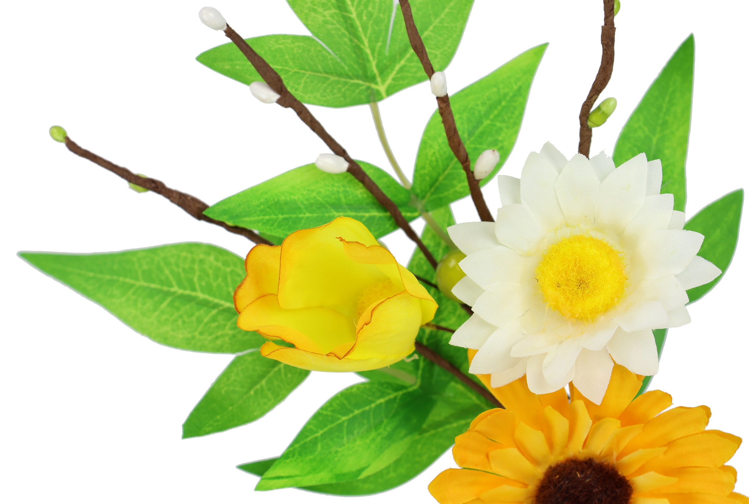 I.GE.A. Kunstzweig »Dekozweig Gerbera Margeriten«, 3er Set Zweig Einzelblumen Kunstblumen Blumen Dekozweige