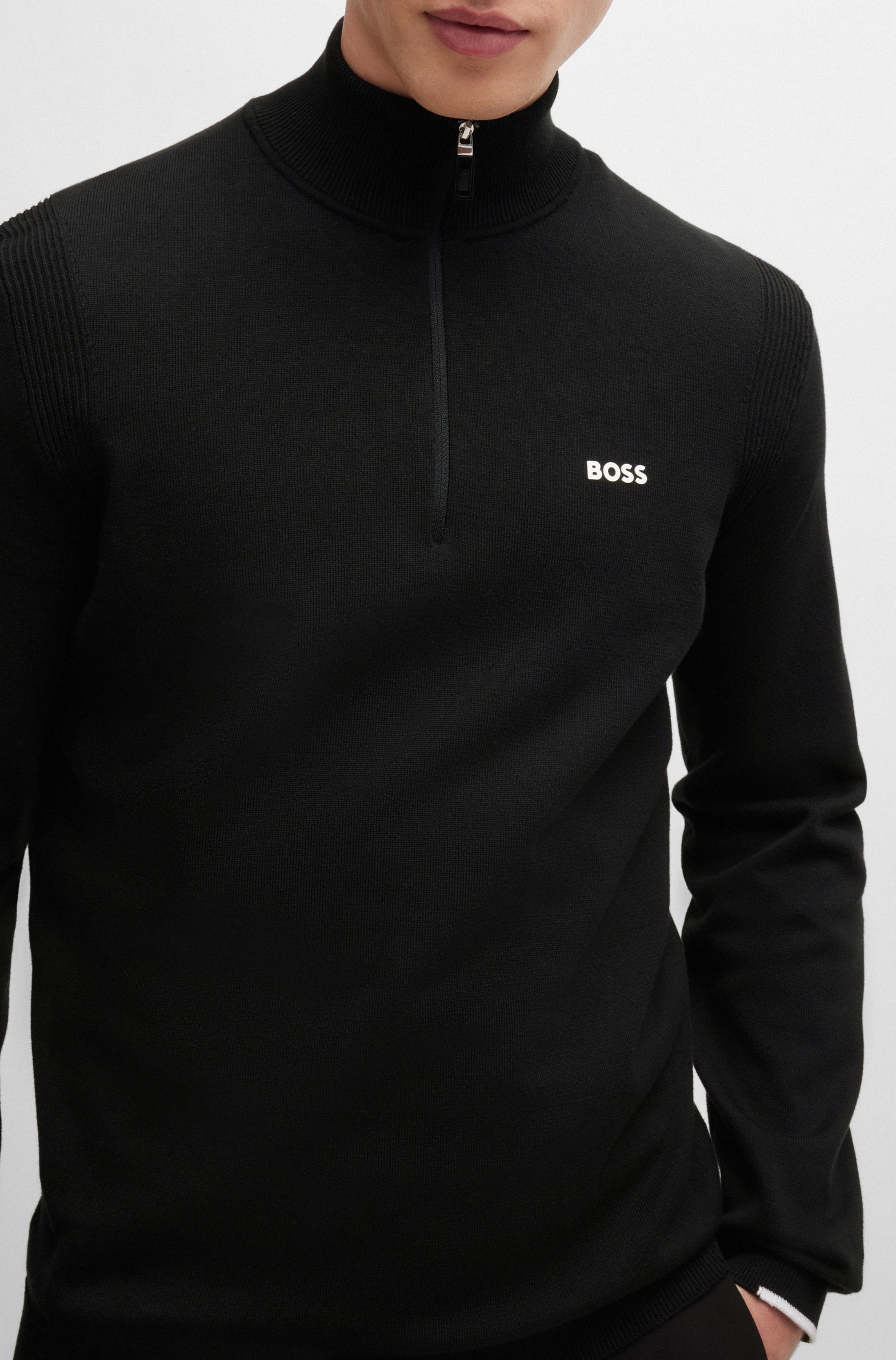 BOSS GREEN Strickpullover »Ever-X QZ«, mit Reissverschluss