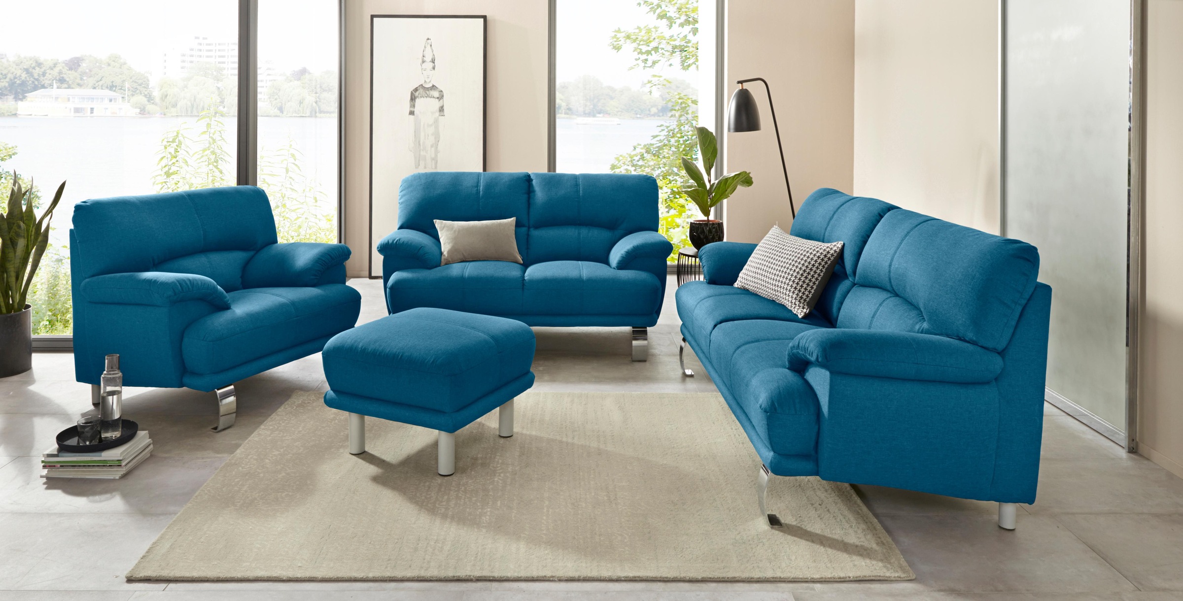 TRENDMANUFAKTUR Sessel »Cecilia II, Loungesessel in italienischem Design«, breite und bequeme Armlehnen