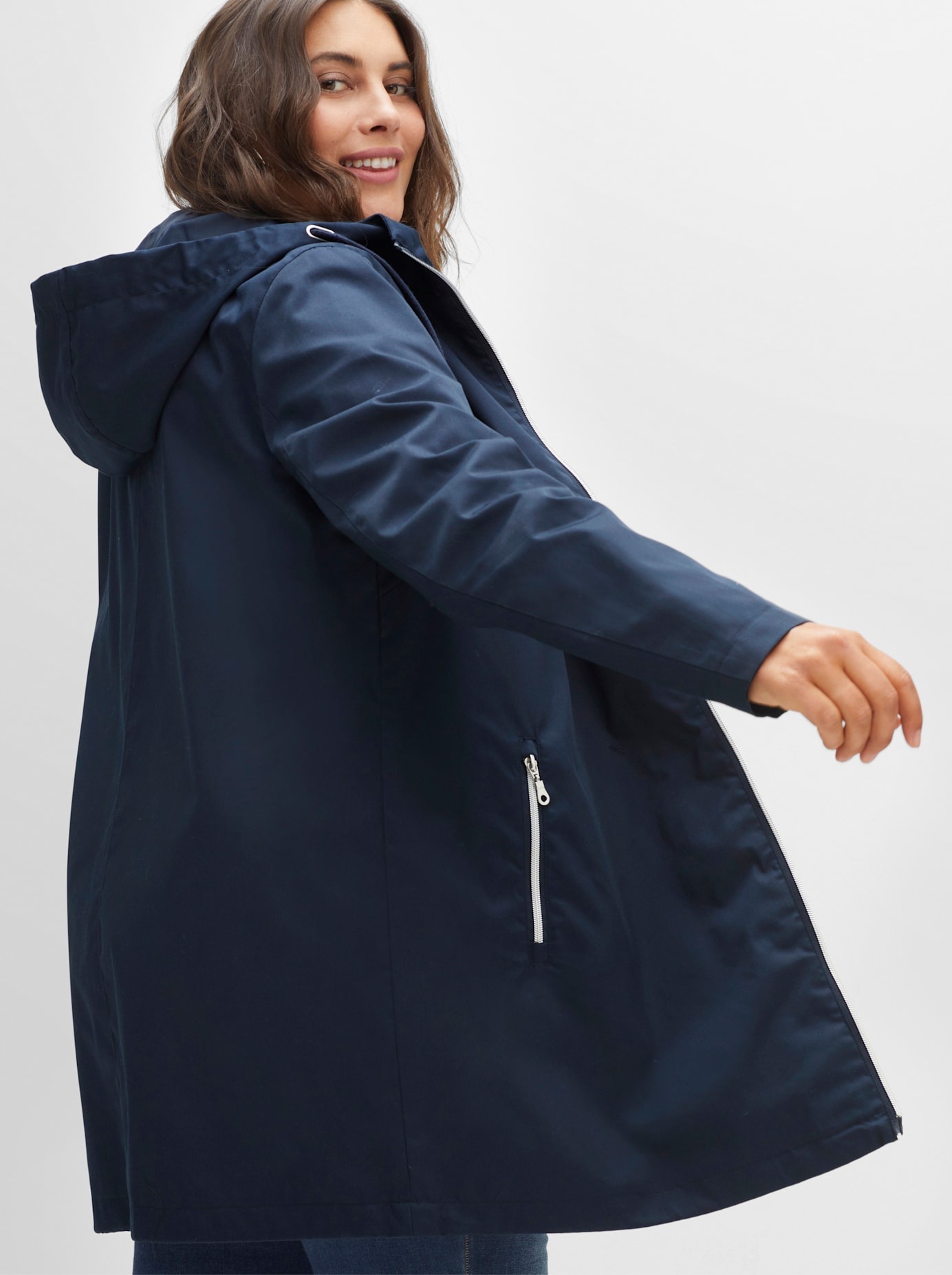Sheego Langjacke, mit Kapuze