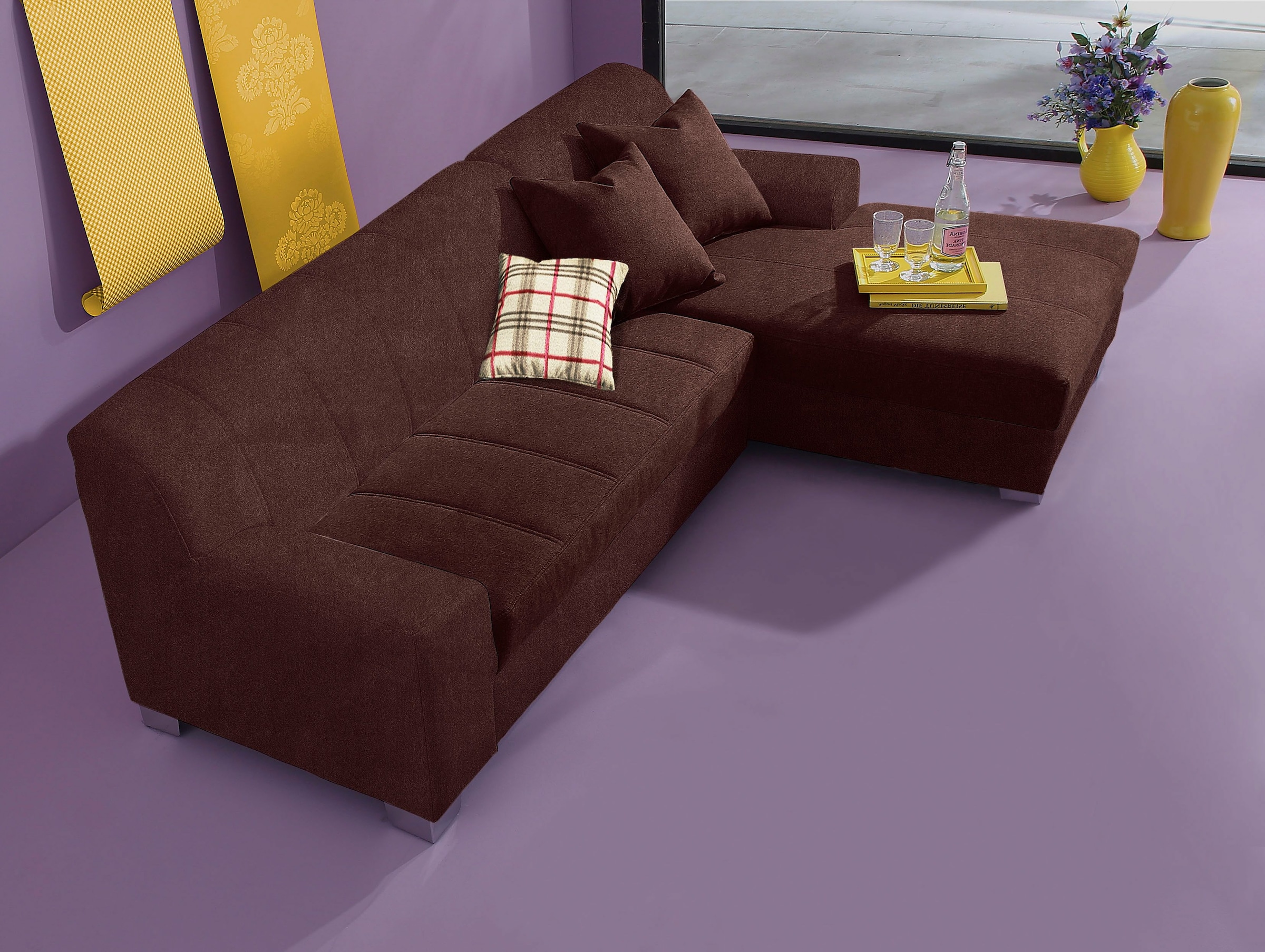 INOSIGN Ecksofa »Anzio L-Form«, wahlweise mit Bettfunktion