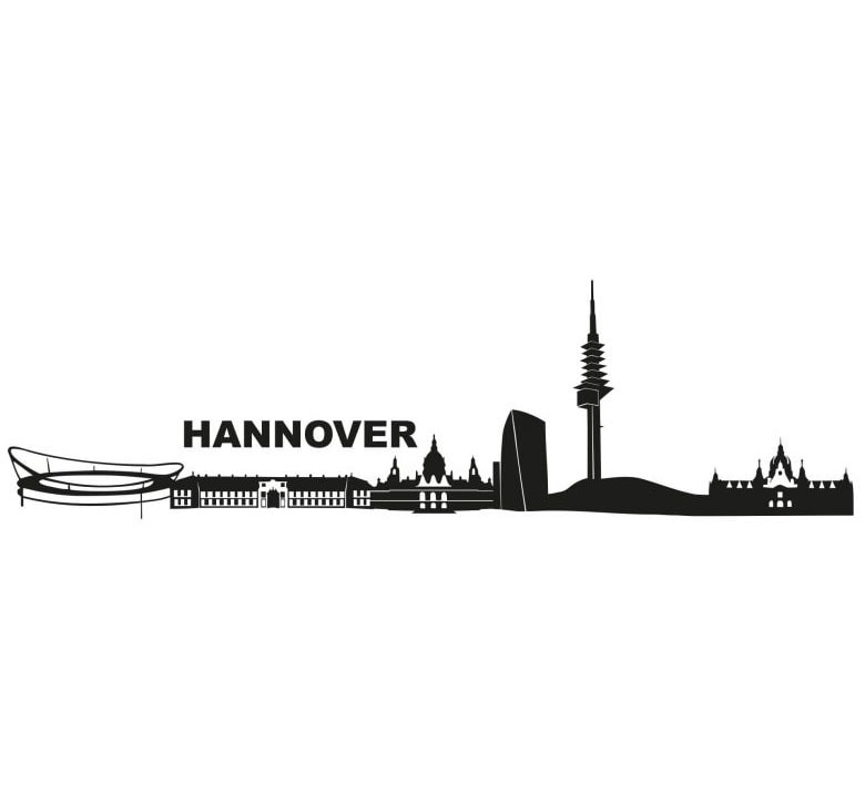 Wall-Art Wandtattoo »XXL Stadt Skyline Hannover 120cm«, (1 St.), selbstklebend, entfernbar