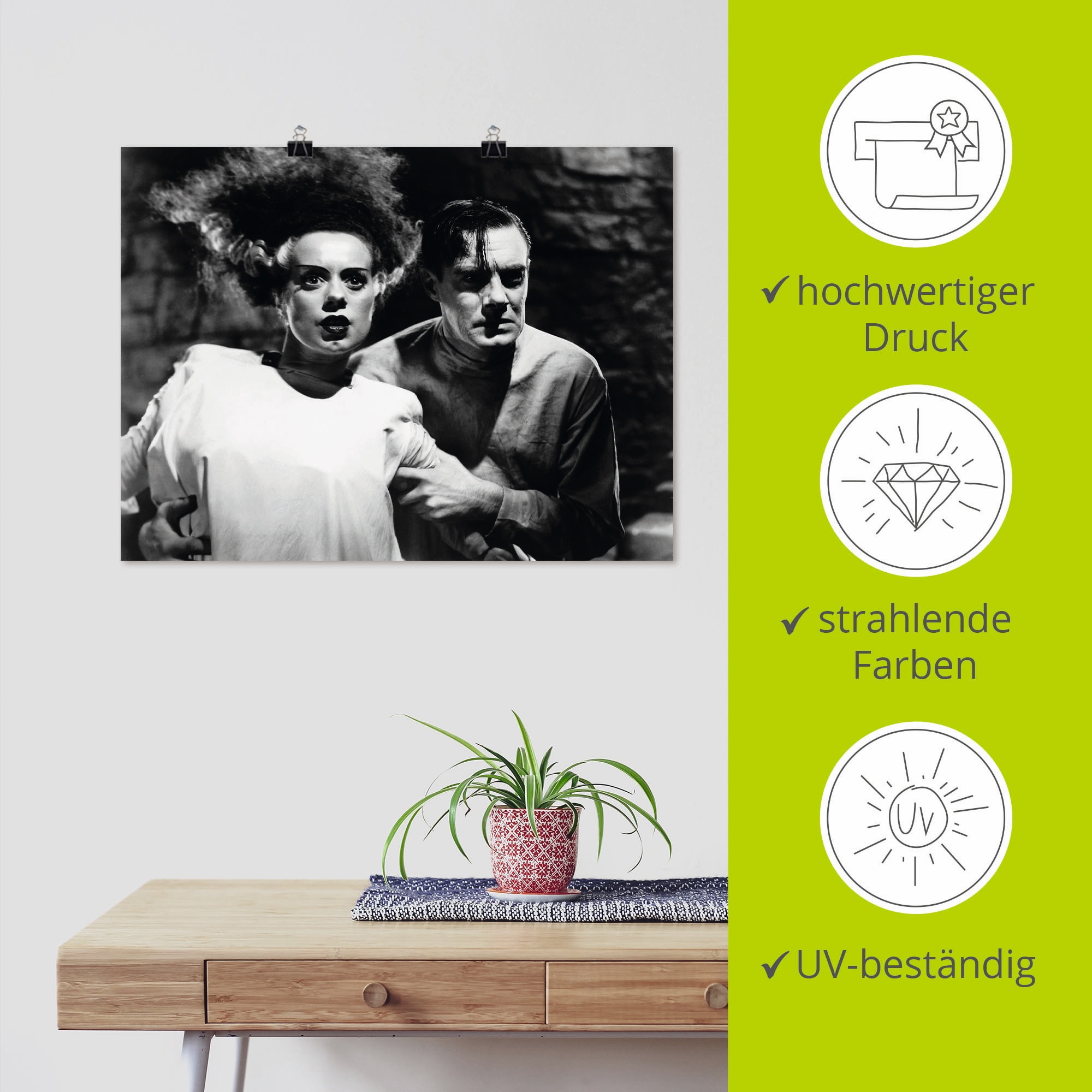 Artland Poster »Frankensteins Braut«, Stars, (1 St.), als Alubild, Leinwandbild, Wandaufkleber oder Poster in versch. Grössen