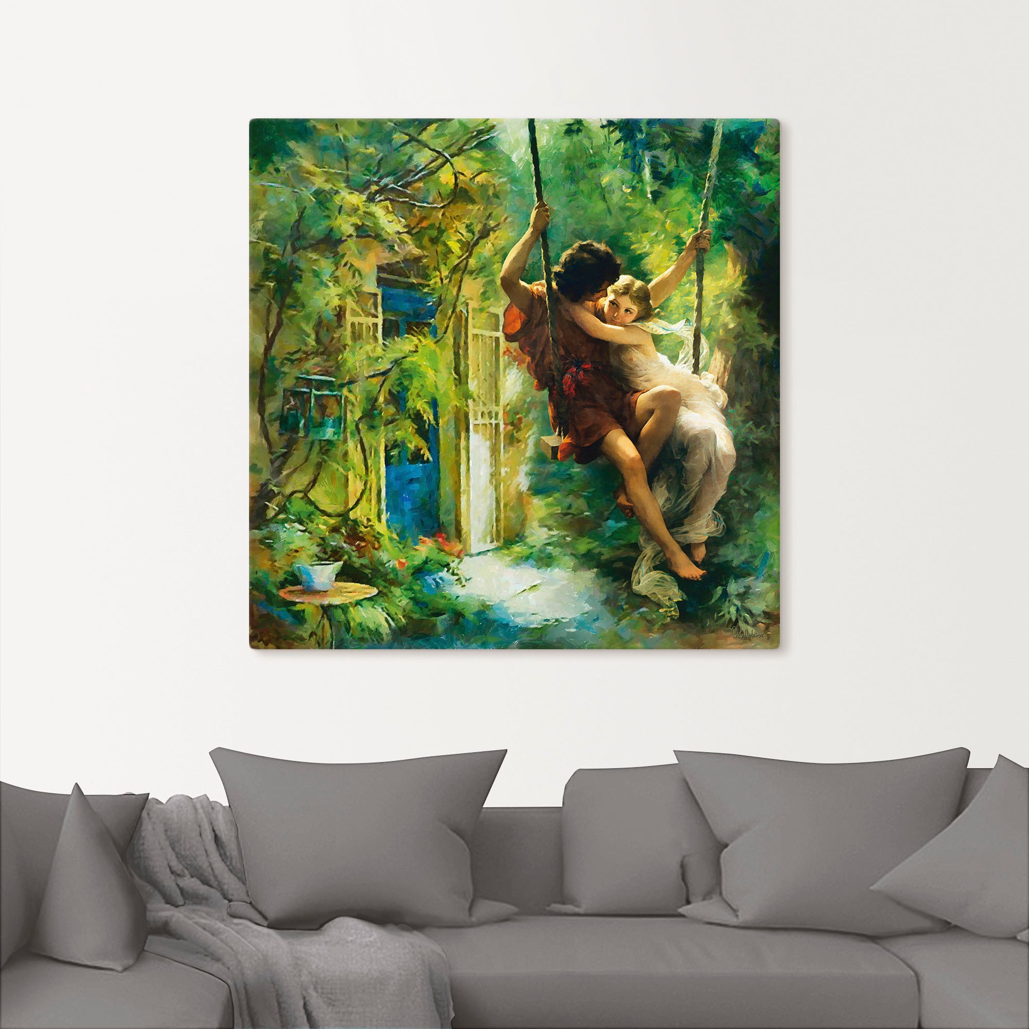 Artland Wandbild »Paar auf einer Schaukel«, Bilder von Liebespaaren, (1 St.), als Leinwandbild, Wandaufkleber in verschied. Grössen