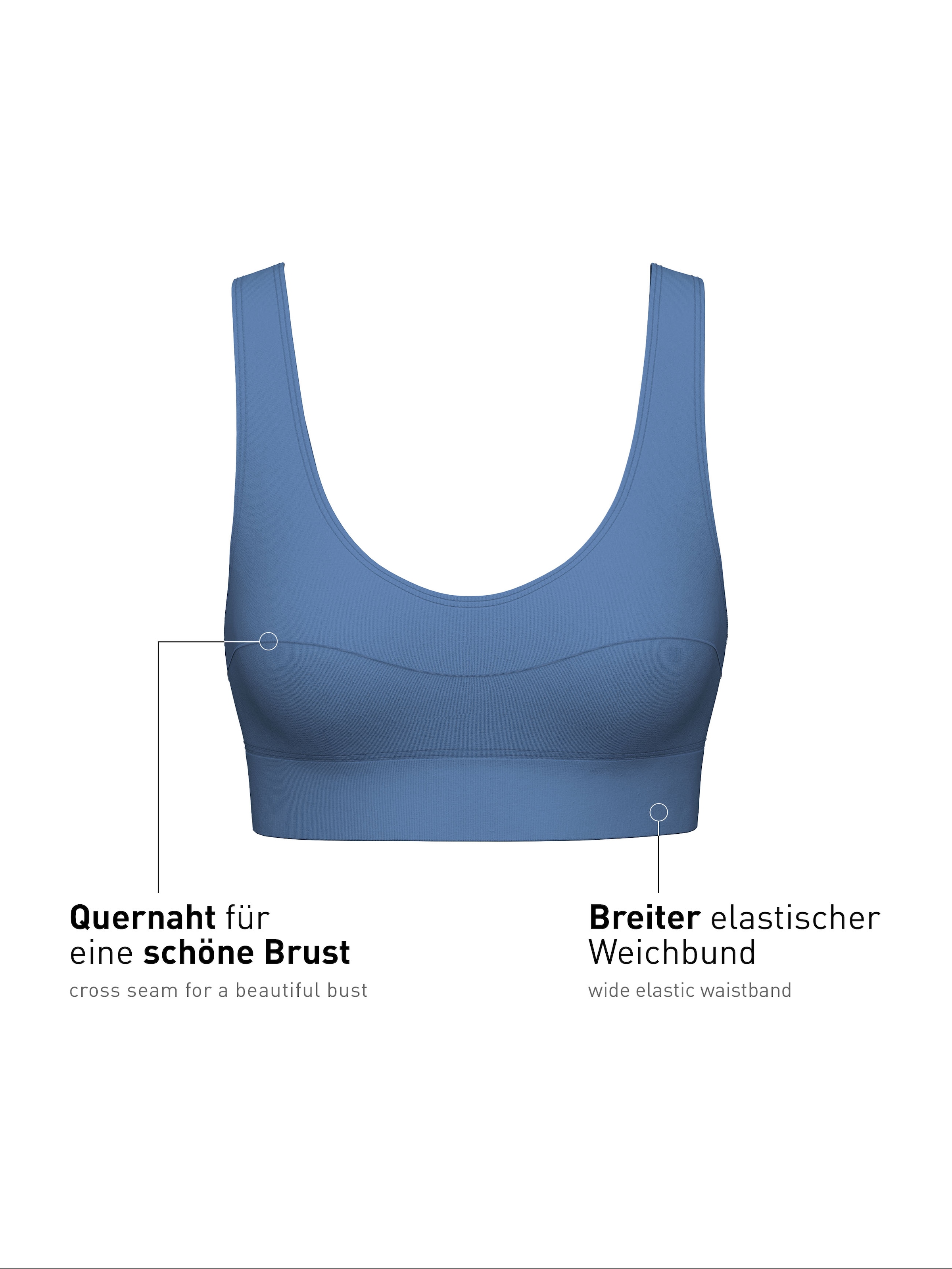 CALIDA Bustier »Elastic«, breites Unterbrustband, ohne Bügel, Baumwollmischung