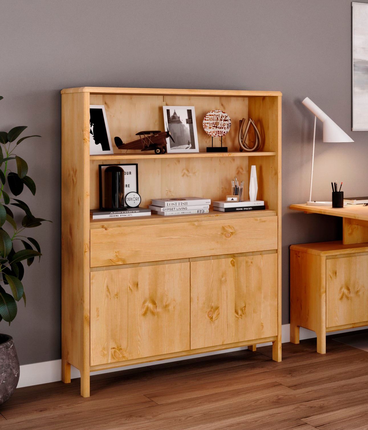 OTTO home Regal "Luven" zertifiziertes Massivholz, Breite 98 cm