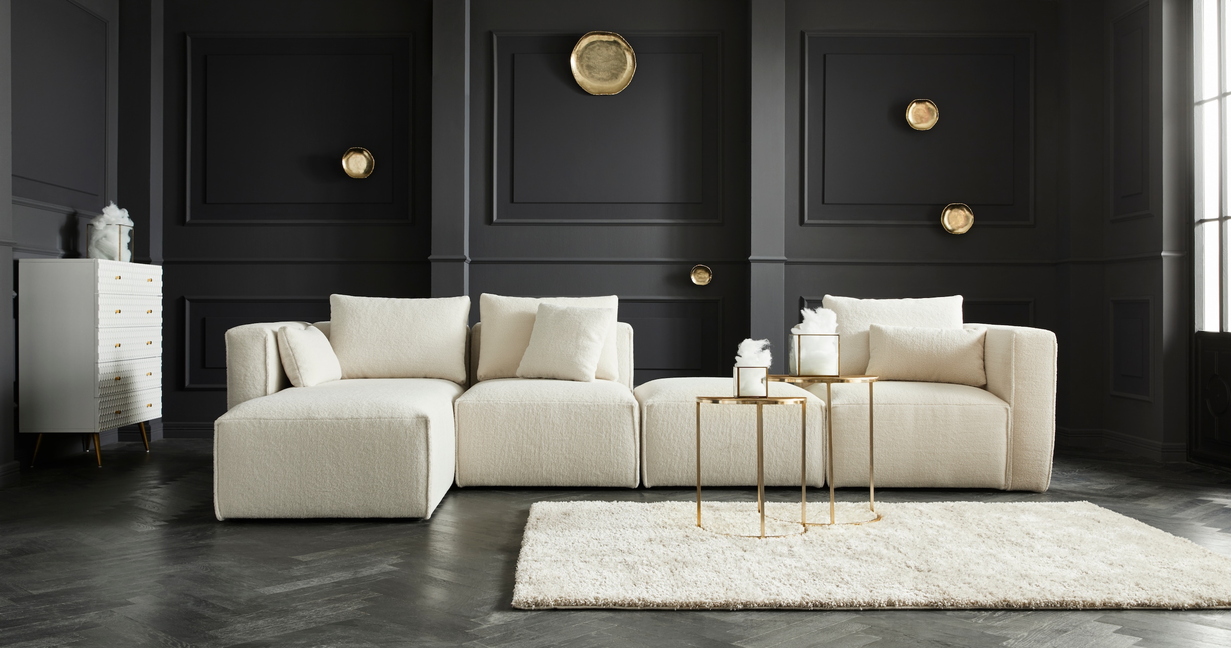 Guido Maria Kretschmer Home&Living Sofa-Eckelement »Comfine«, Modul-Ecke zur indiviuellen Zusammenstellung, in 3 Bezugsvarianten