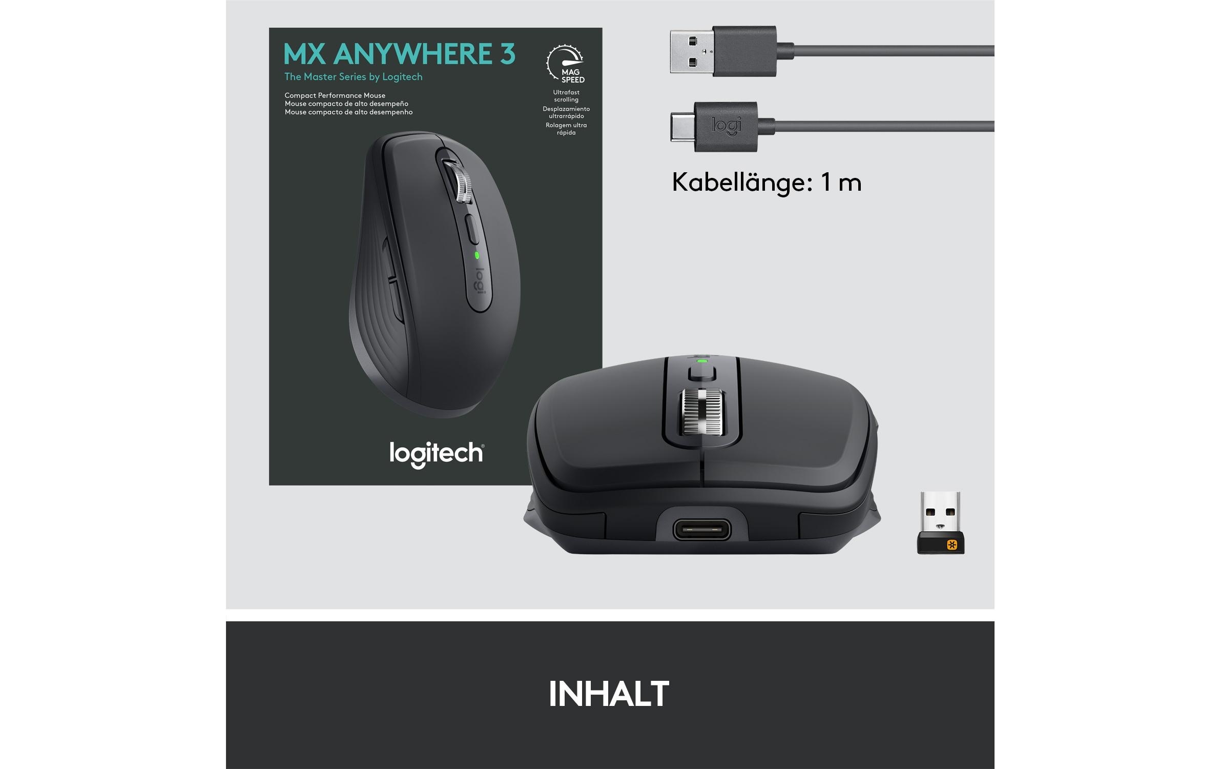 Logitech Maus »Logitech MX Anywhere 3 graphite«, kabellos