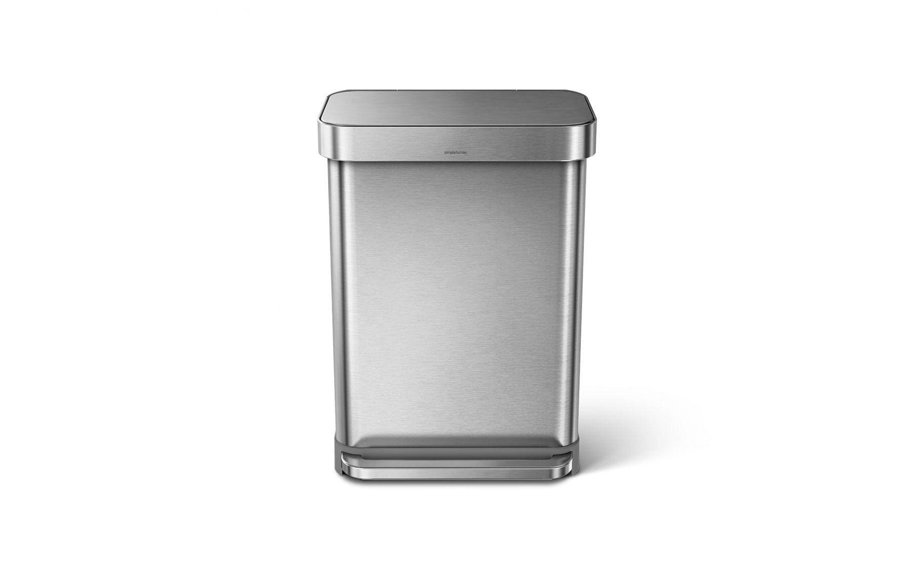 simplehuman Mülleimer »Rechteckiger Treteimer 55L«, 1 Behälter