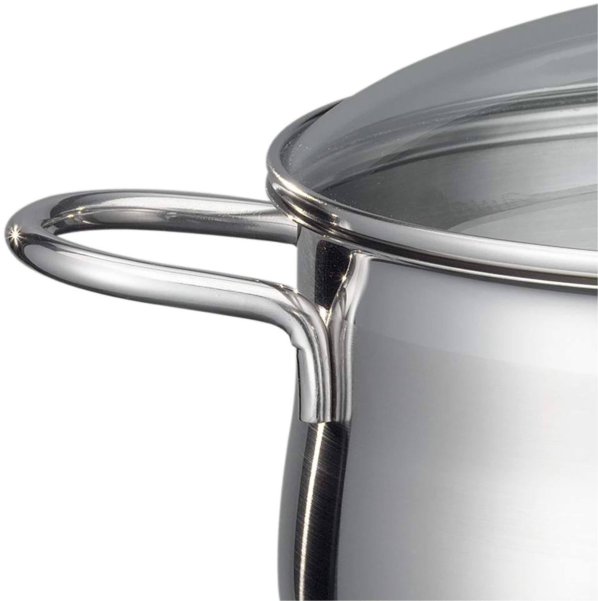 Elo Topf-Set »Platin«, Edelstahl 18/10, (Set, 9 tlg., 1 Bratentopf 20 cm, je 1 Fleischtopf 16/20/24 cm, 1 Kasserolle 16 cm), Induktion