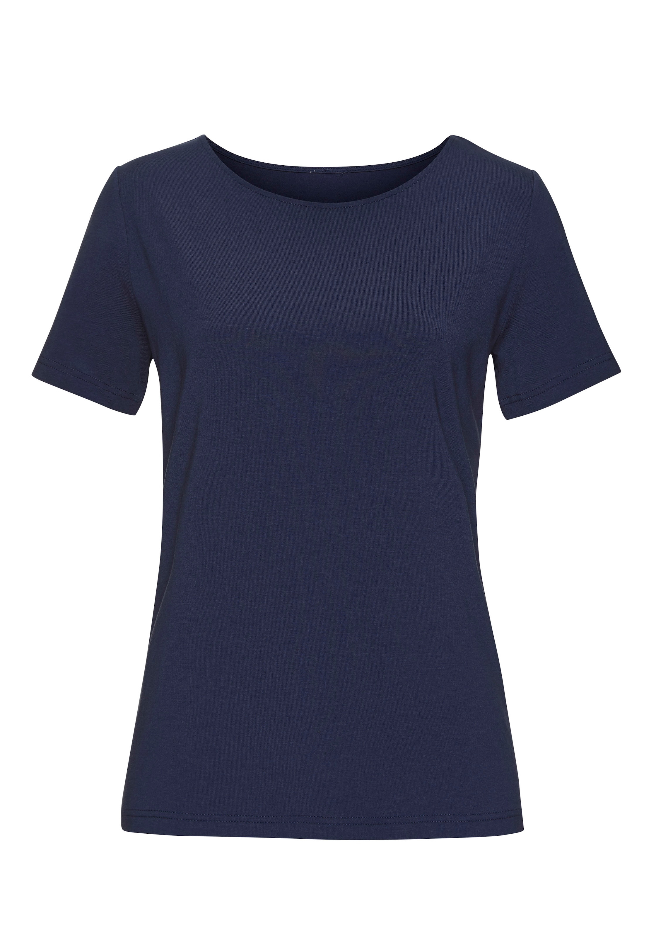 LASCANA T-Shirt »mit Rundhals-Ausschnitt«, (2er-Pack), aus elastischer Baumwoll-Modal-Qualität