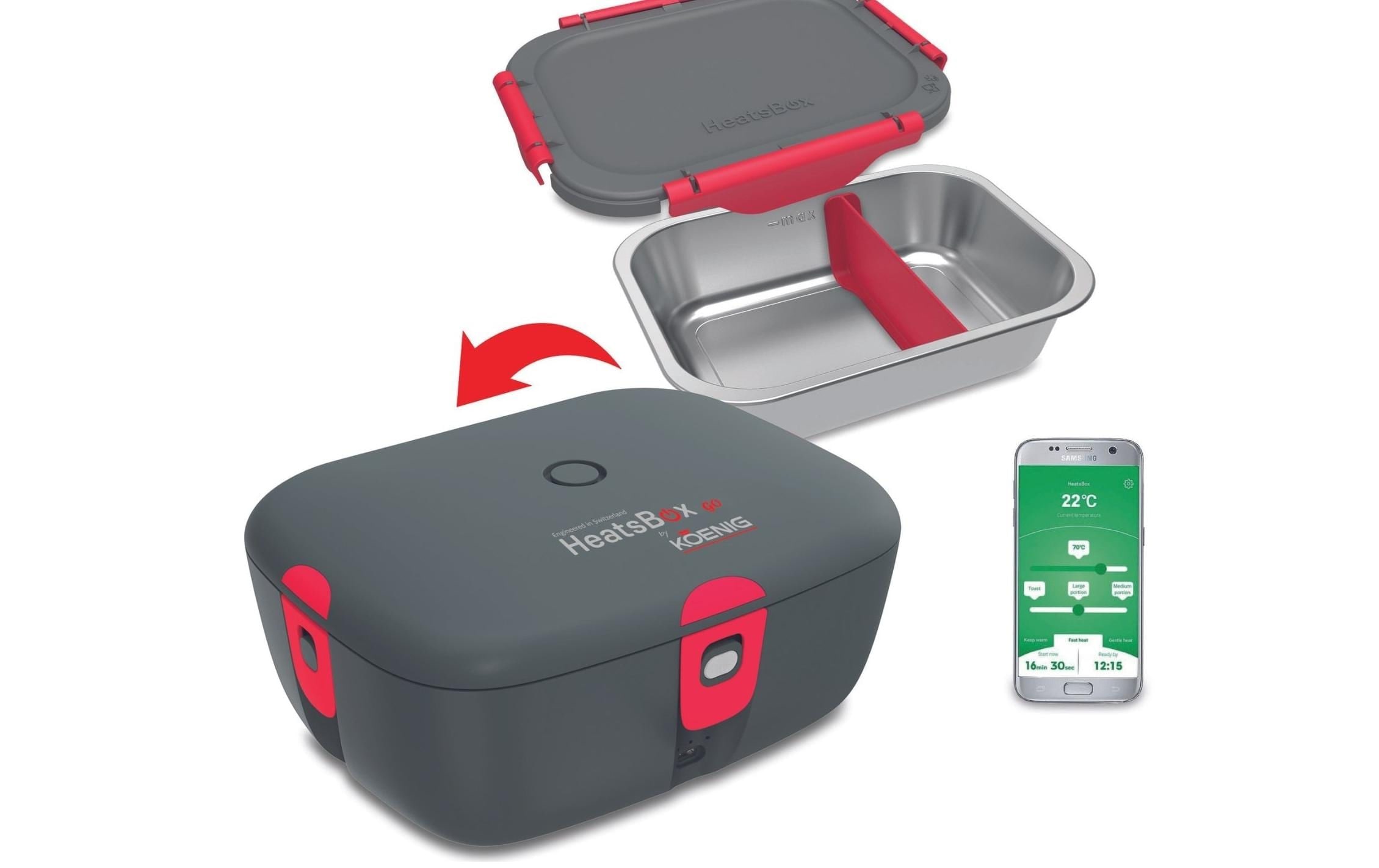 KOENIG Lunchbox »HeatsBox Go 925 ml, Grau«, (1 tlg.)