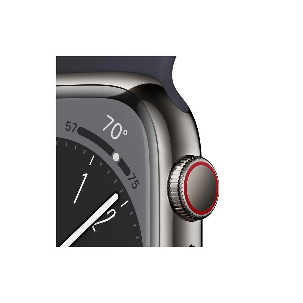 Apple Smartwatch »Series 8, Edelstahlgehäuse«, (Watch OS)