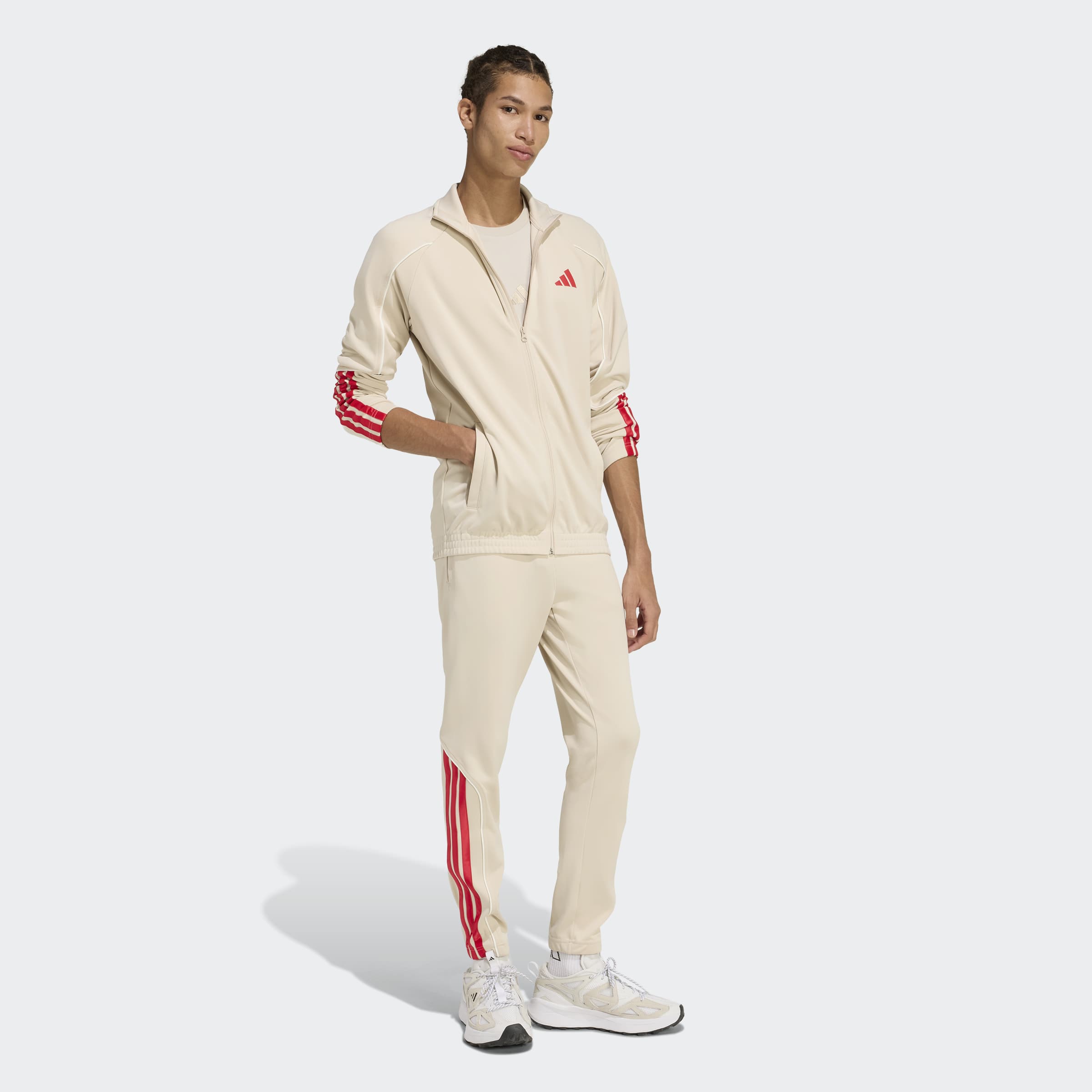 adidas Sportswear Trainingsanzug "STADIUM 3-STREIFEN" 2 tlg. zweiteiliges Set aus Jacke und Hose, aus leichtem Polyester