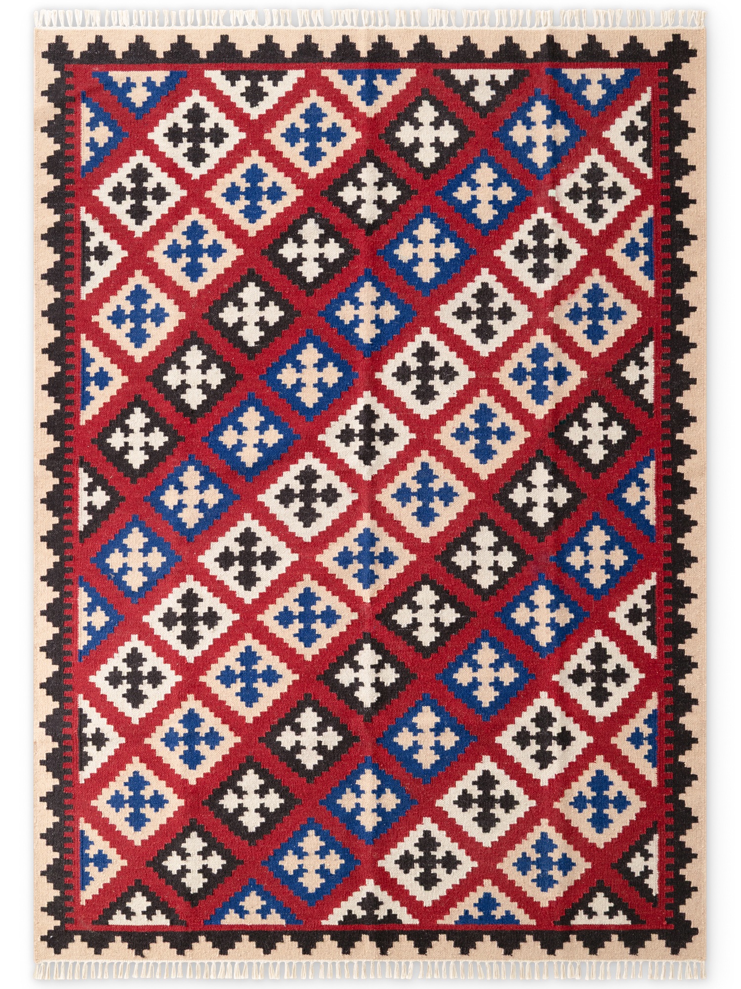 THE RUGS Kamal Kelim Rug – Vintage Design Handwoven Wool Cotton Reversible 3 mm | Size: 120cm x 170cm