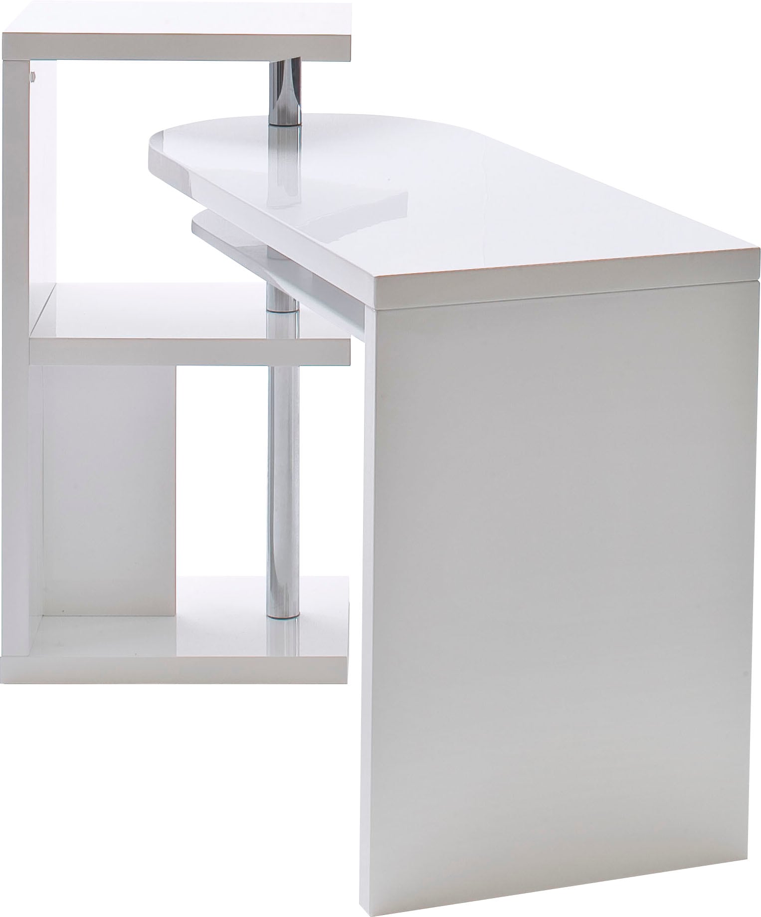 MCA furniture Schreibtisch »Mattis«, mit Regalelment weiss hochglanz, Tischplatte schwenkbar